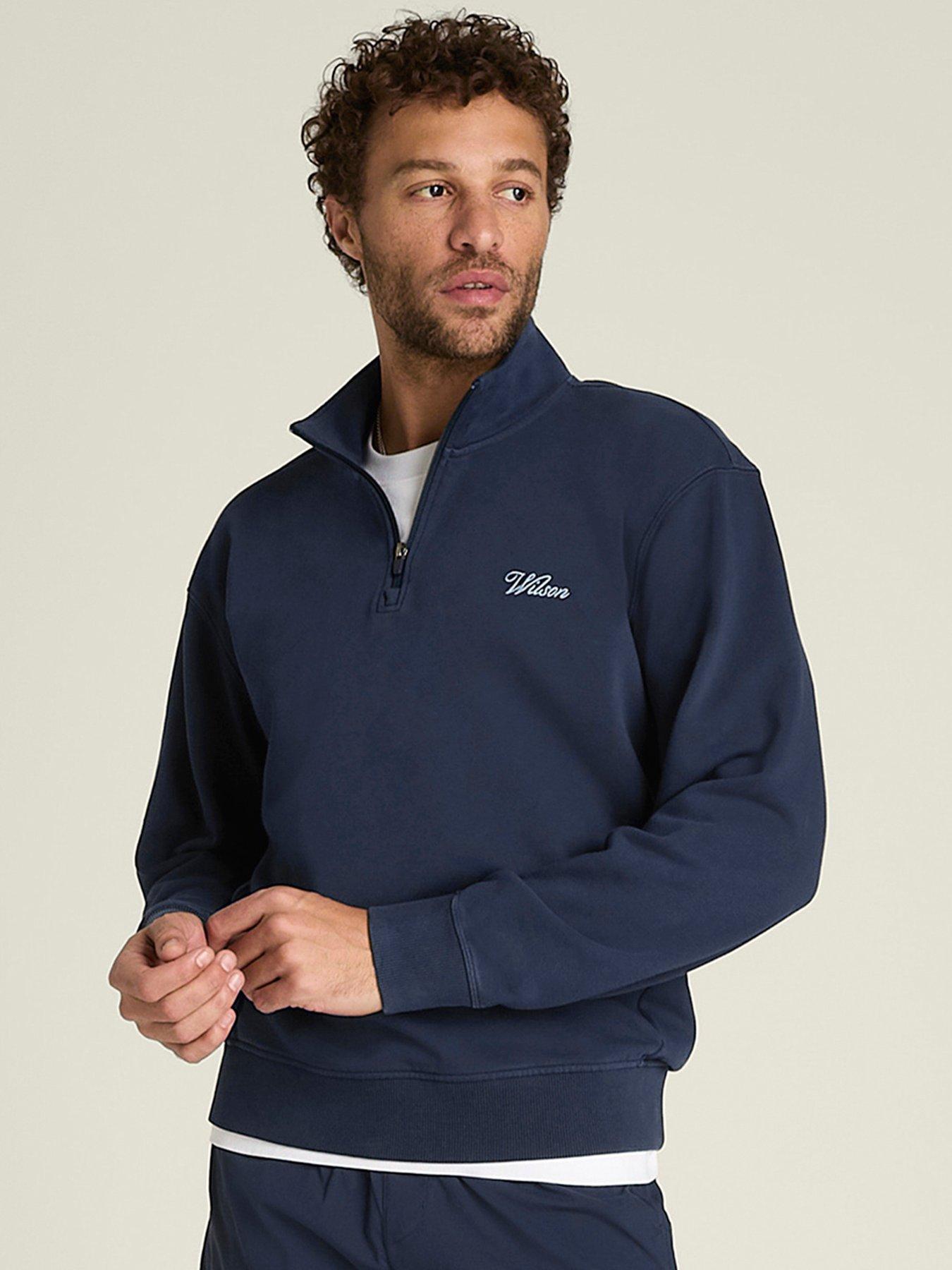 Image 1 of 4 of Wilson Mens Playstate Quarter-Zip Sweatshirt - Navy