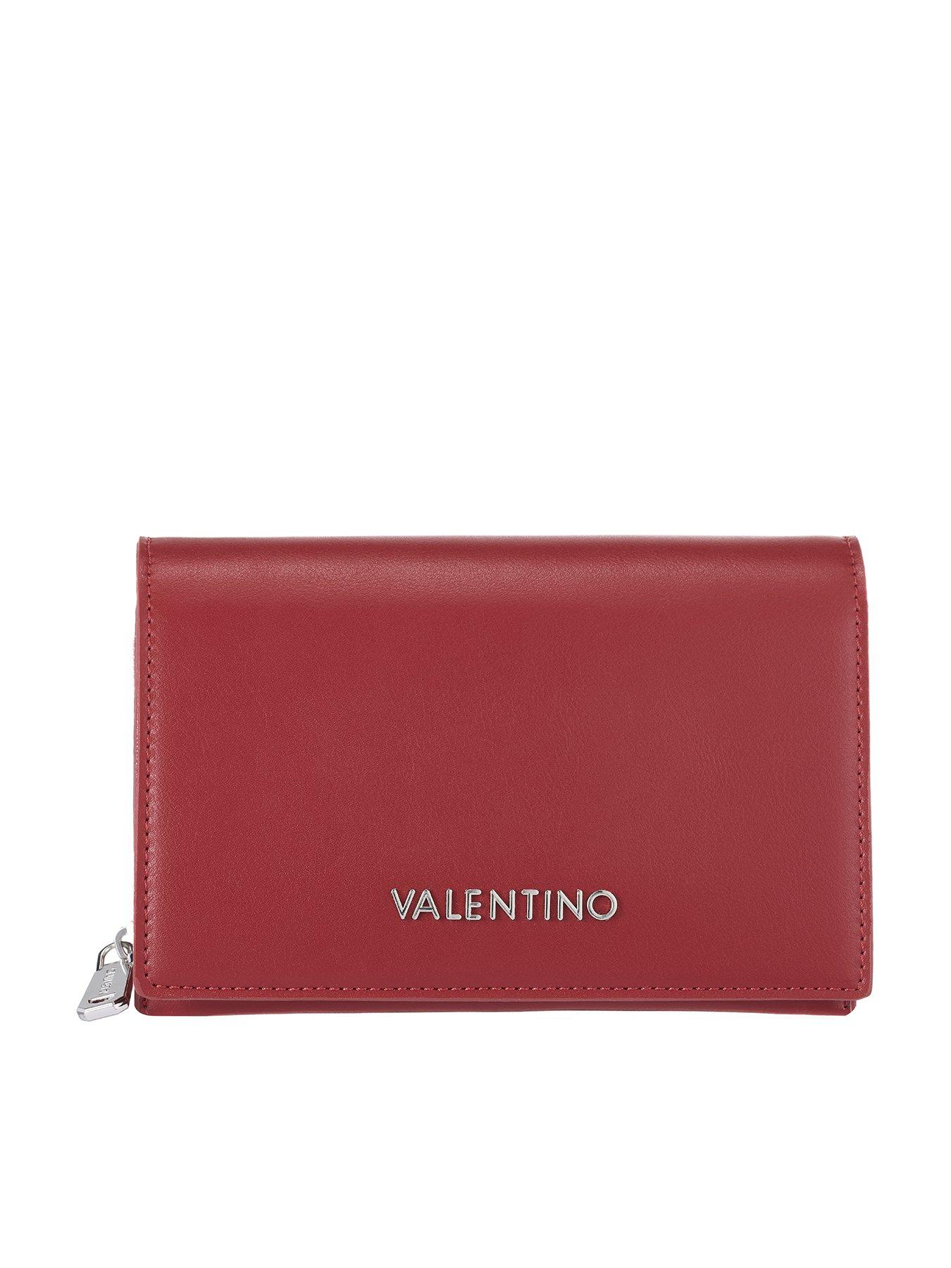 Image 1 of 6 of Valentino Logo Detail Crossbody Wallet Bag - Red