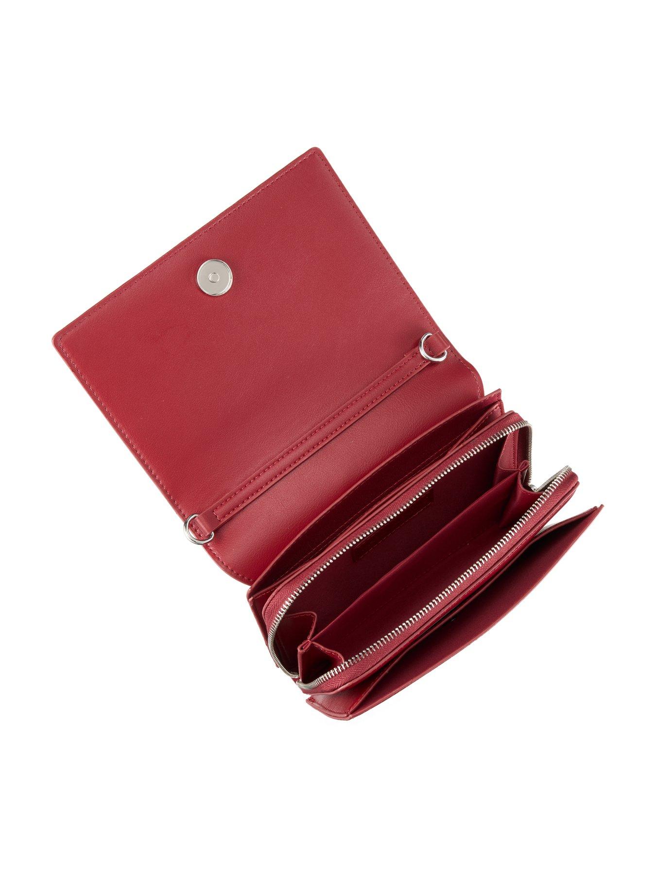 Image 6 of 6 of Valentino Logo Detail Crossbody Wallet Bag - Red