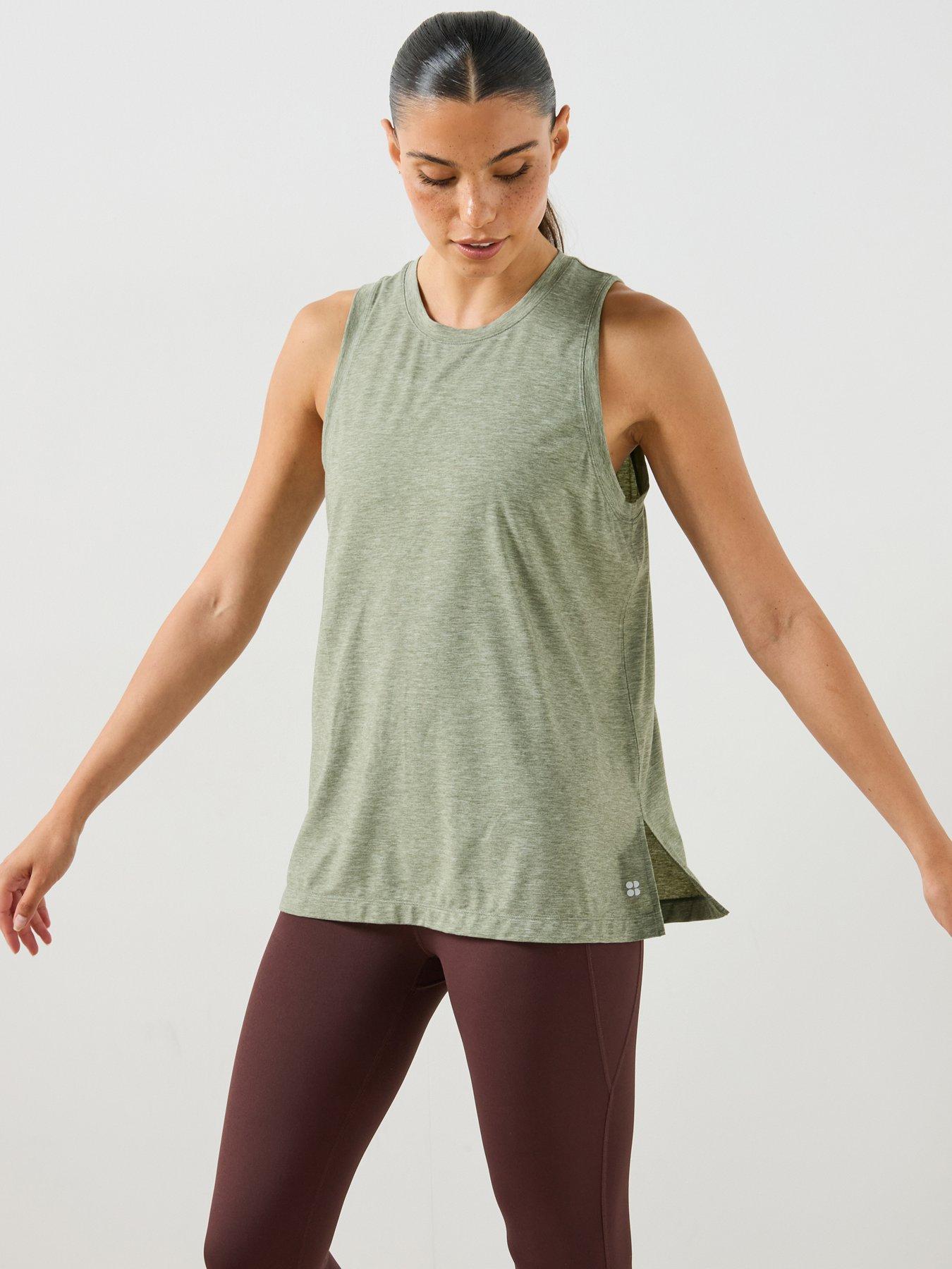 Sweaty Betty Womens Training Soft Flow Studio Longline Tank Top - Green