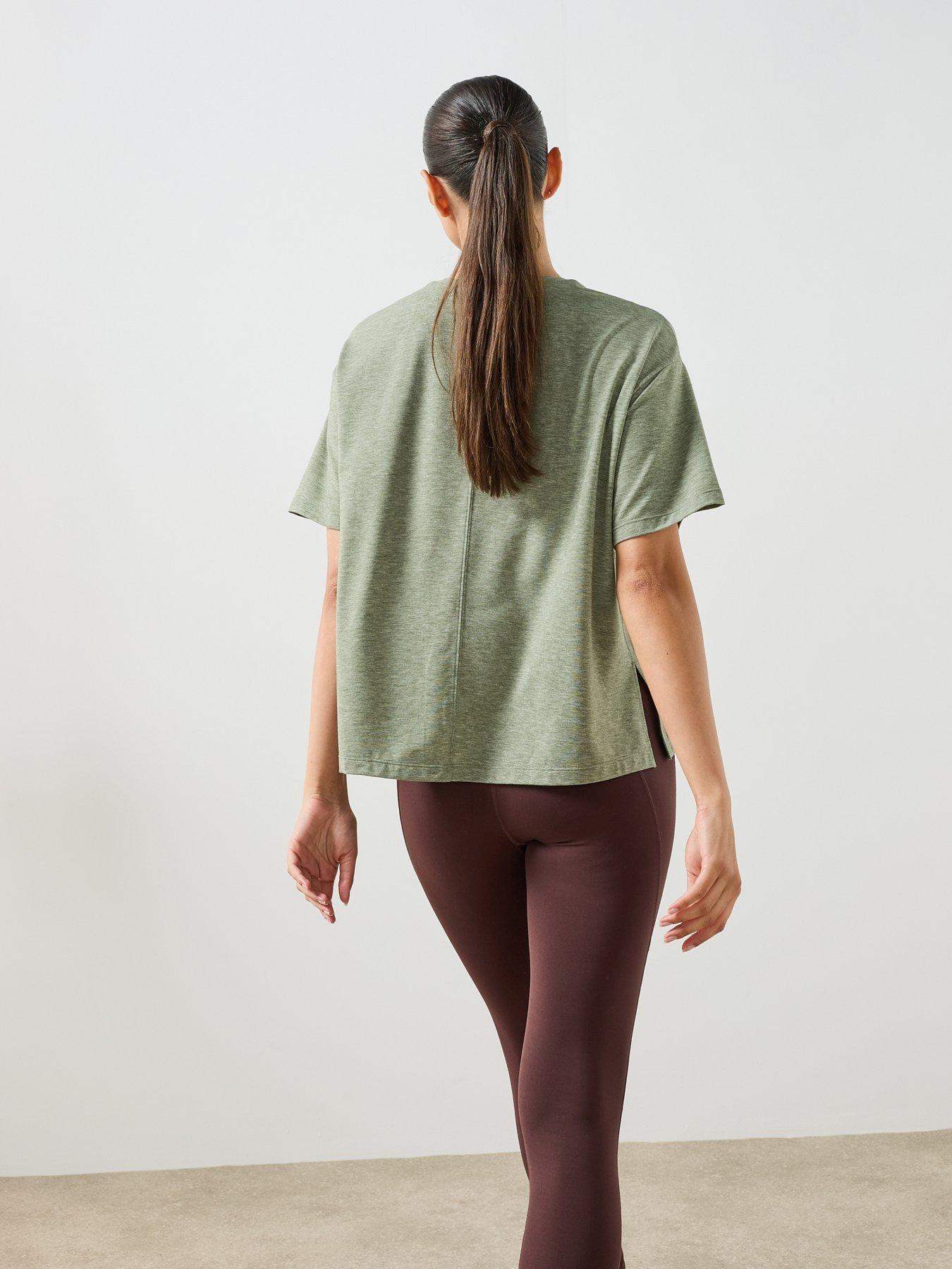 Image 2 of 6 of Sweaty Betty Womens Training Soft Flow Studio Longline T-Shirt - Green
