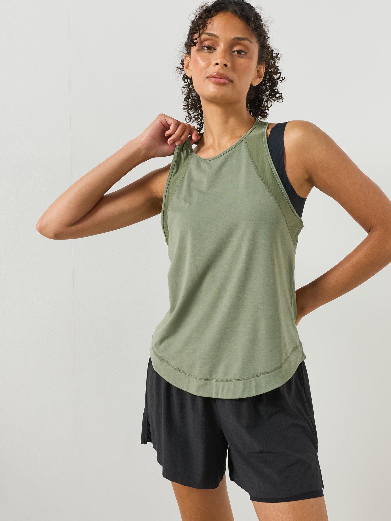 Sweaty Betty Womens Running Breathe Easy Mesh Run Tank Top - Green