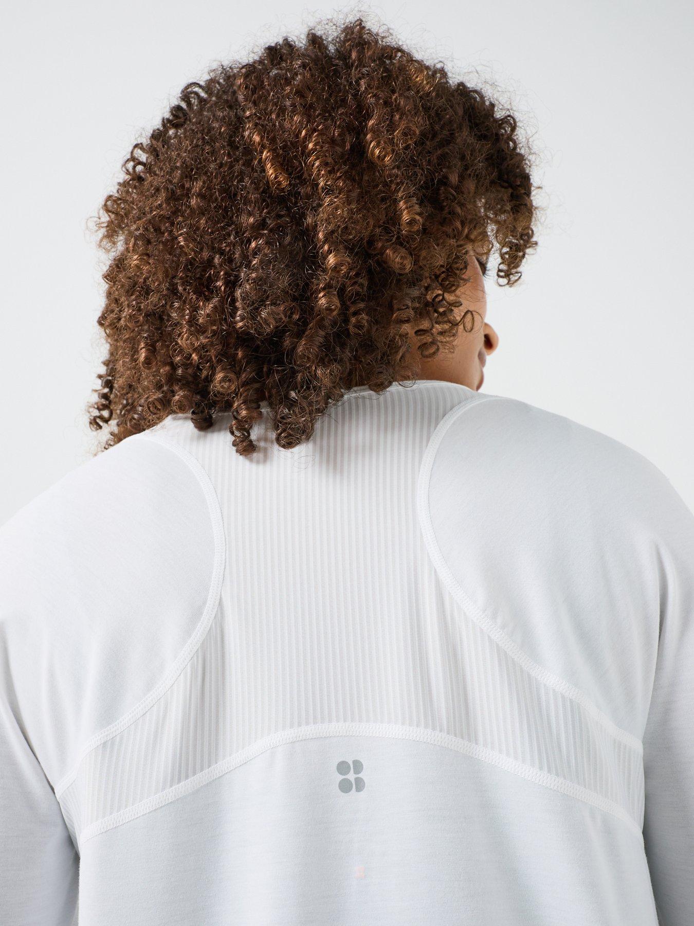 Image 4 of 6 of Sweaty Betty Womens Training Breathe Easy Mesh Long Sleeve Top 2.0 - White