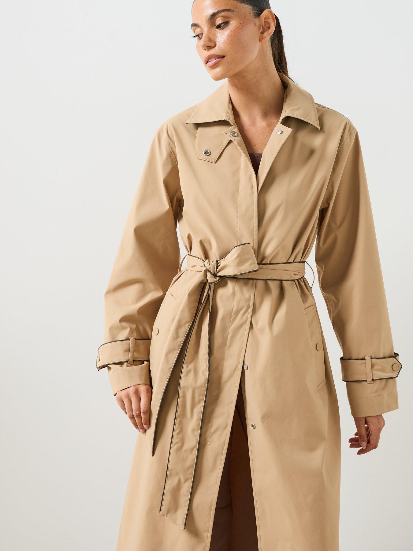 Image 4 of 6 of Sweaty Betty Womens Training Motion Waterproof Trenchcoat - Beige