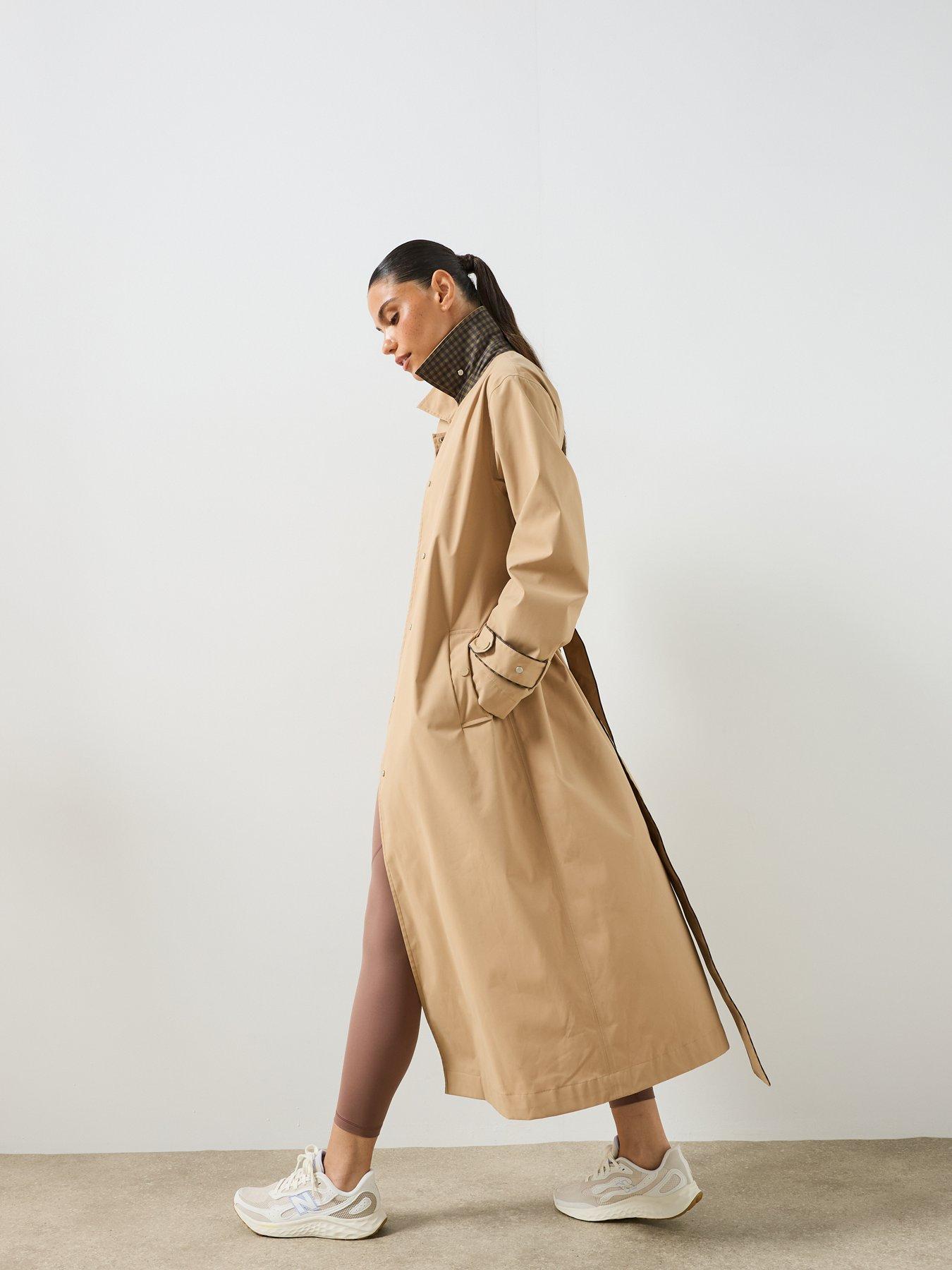 Image 6 of 6 of Sweaty Betty Womens Training Motion Waterproof Trenchcoat - Beige