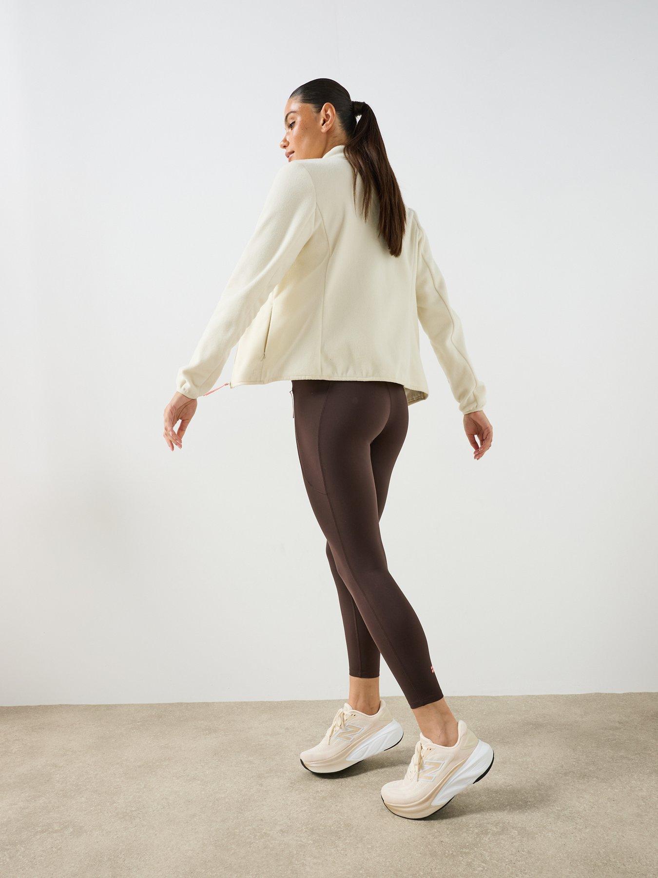 Image 6 of 6 of Sweaty Betty Womens 7/8 Drawcord Zip Pocket Leggings - Brown