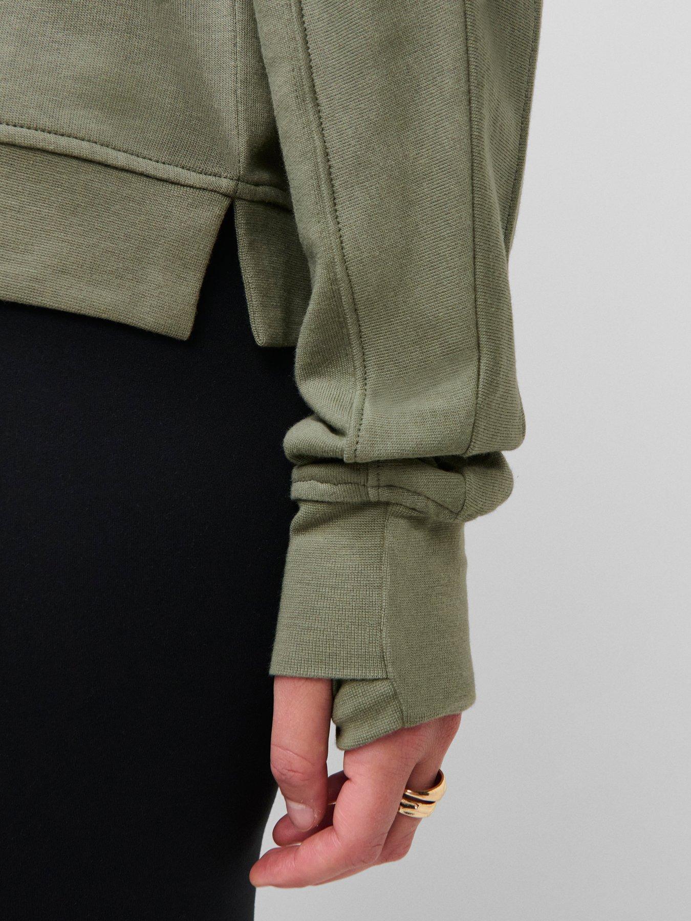 Image 5 of 5 of Sweaty Betty After Class Seam Detail Crop Sweatshirt - Bracken Green