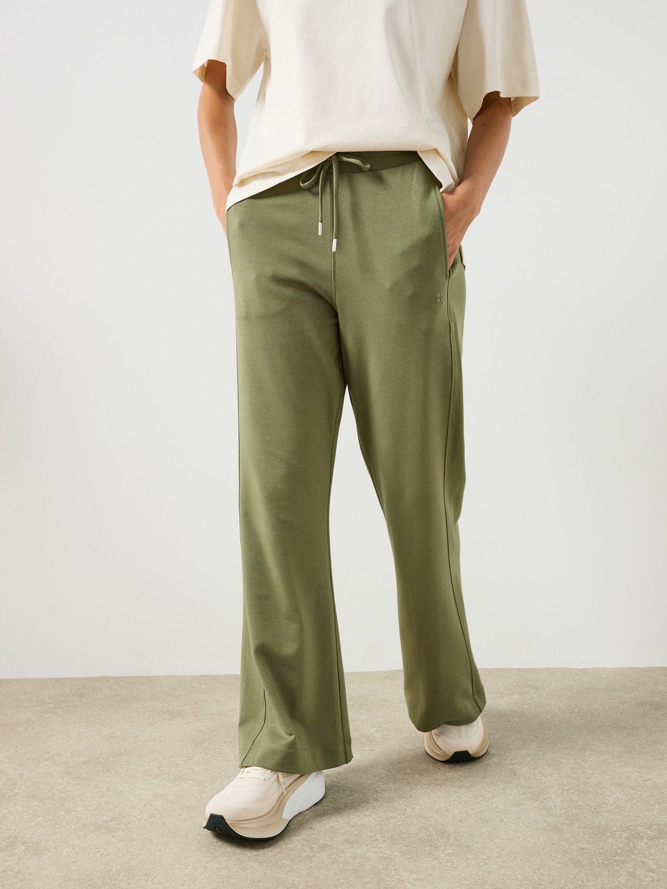 Sweaty Betty Womens Training After Class Piped Wide Leg Trouser - Green