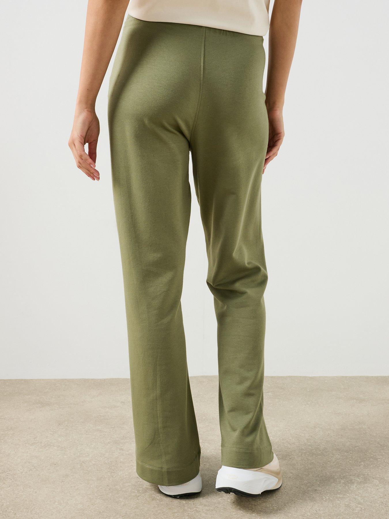 Image 2 of 6 of Sweaty Betty Womens Piped Drawstring Wide Leg Trousers - Green