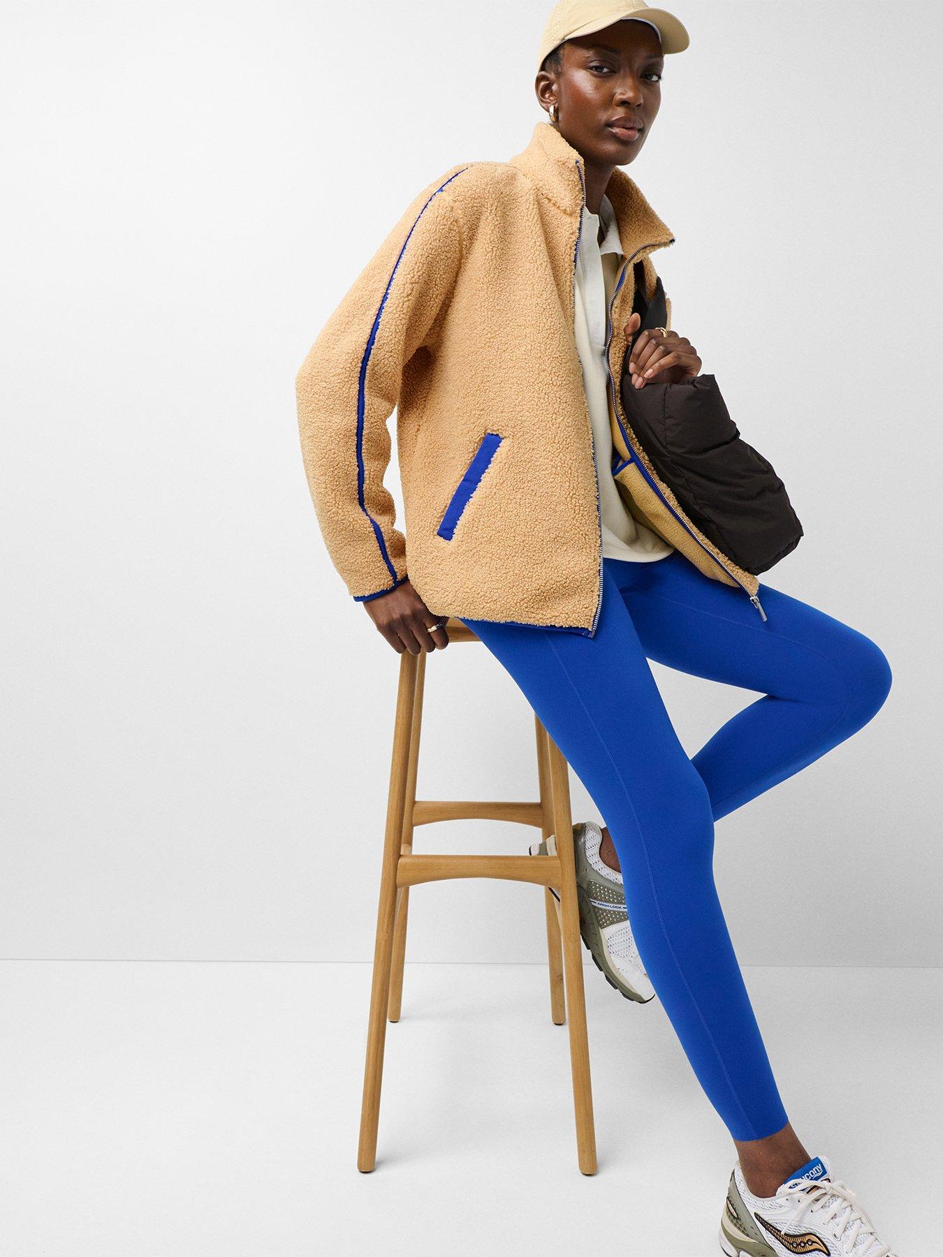 Image 3 of 5 of Sweaty Betty Womens Plush Fleece Contrast Full Zip Jacket - Beige