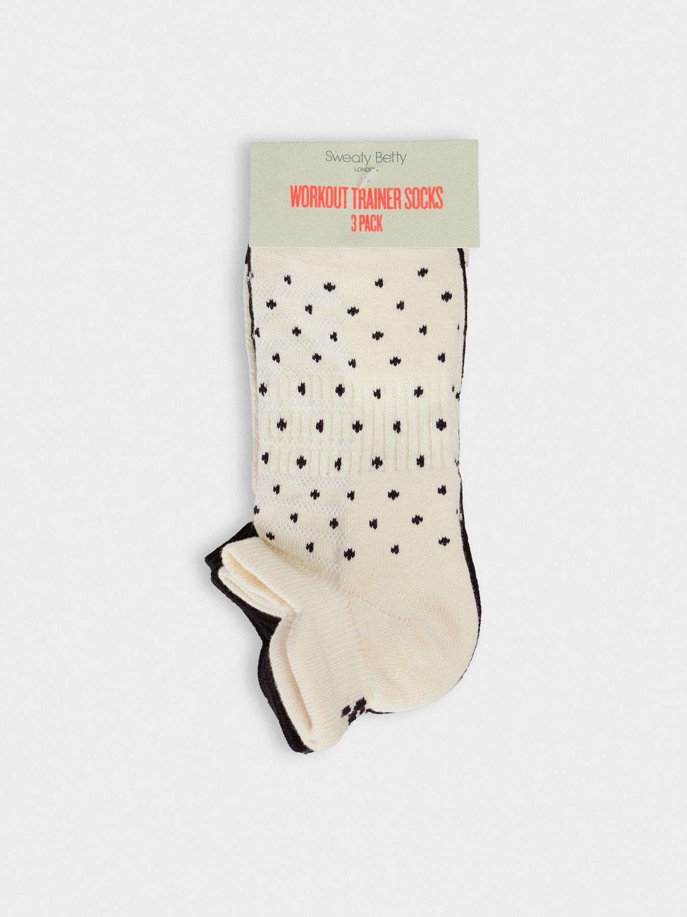 Image 2 of 4 of Sweaty Betty Womens Training Workout Trainer Socks 3 Pack - Cream