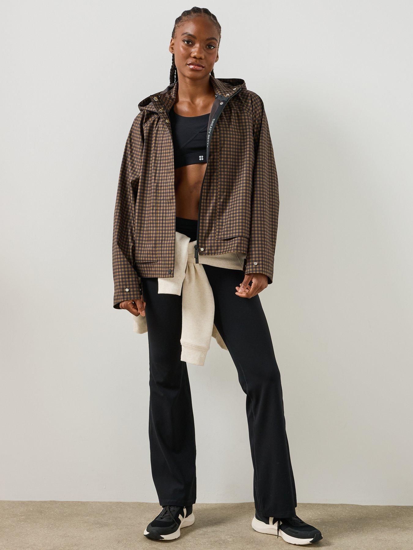 Image 3 of 6 of Sweaty Betty Womens Motion Waterproof Cropped Parka - Brown