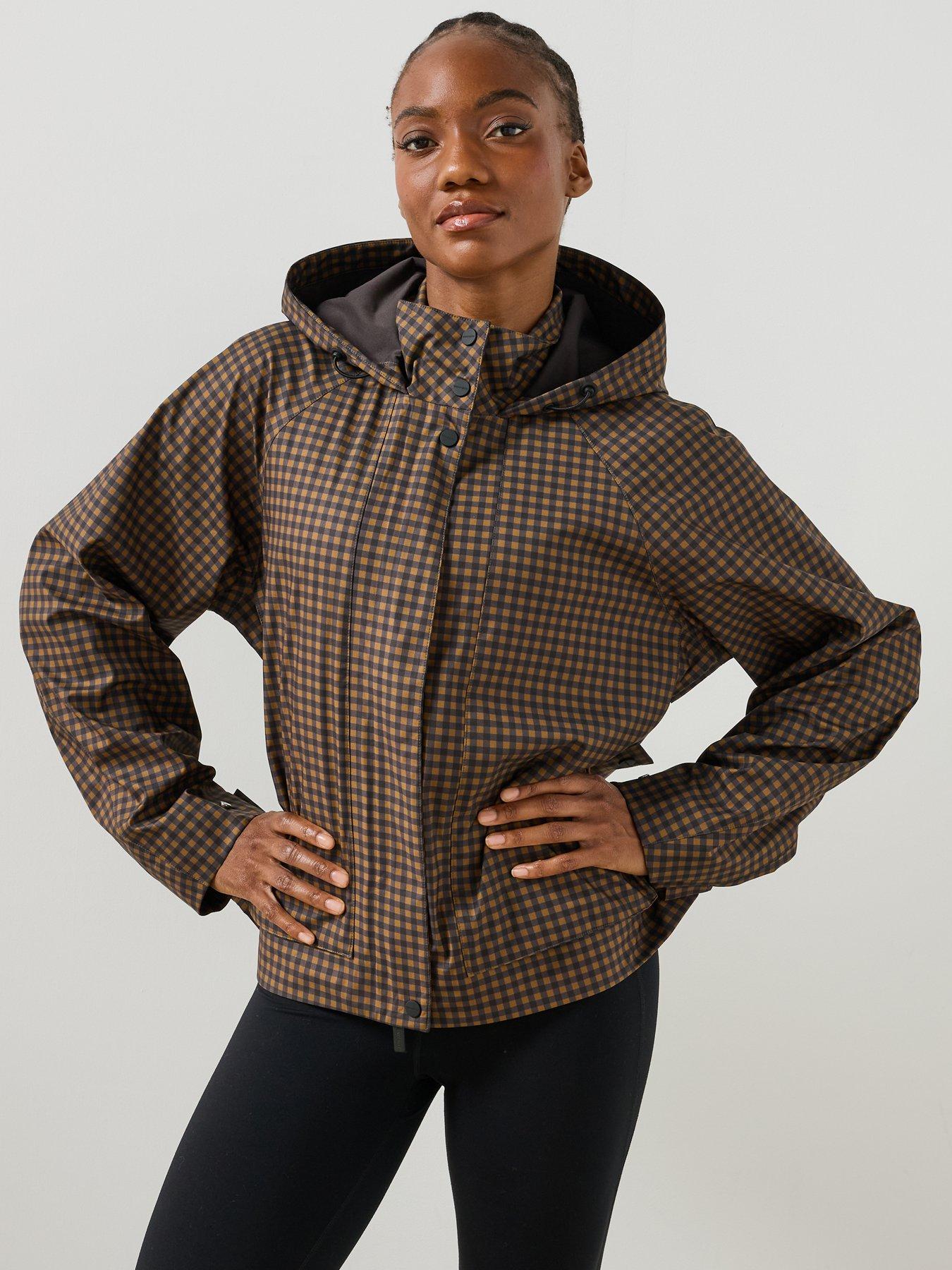 Image 4 of 6 of Sweaty Betty Womens Motion Waterproof Cropped Parka - Brown