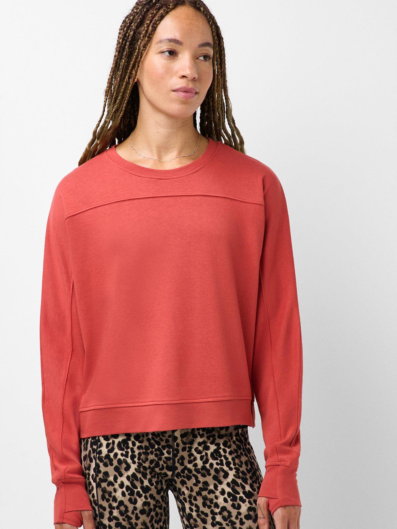 Sweaty Betty After Class Crop Sweatshirt - Red