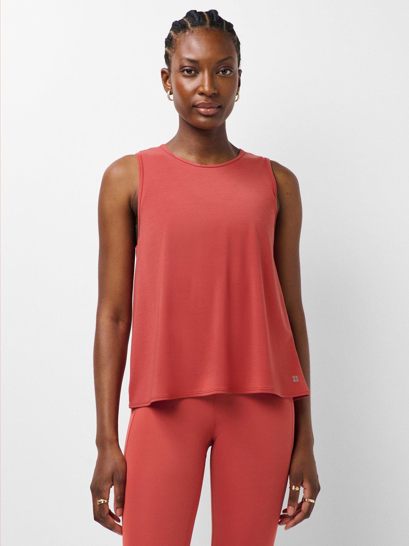 Sweaty Betty Womens Training Soft Flow Studio Keyhole Back Tank Top - Red