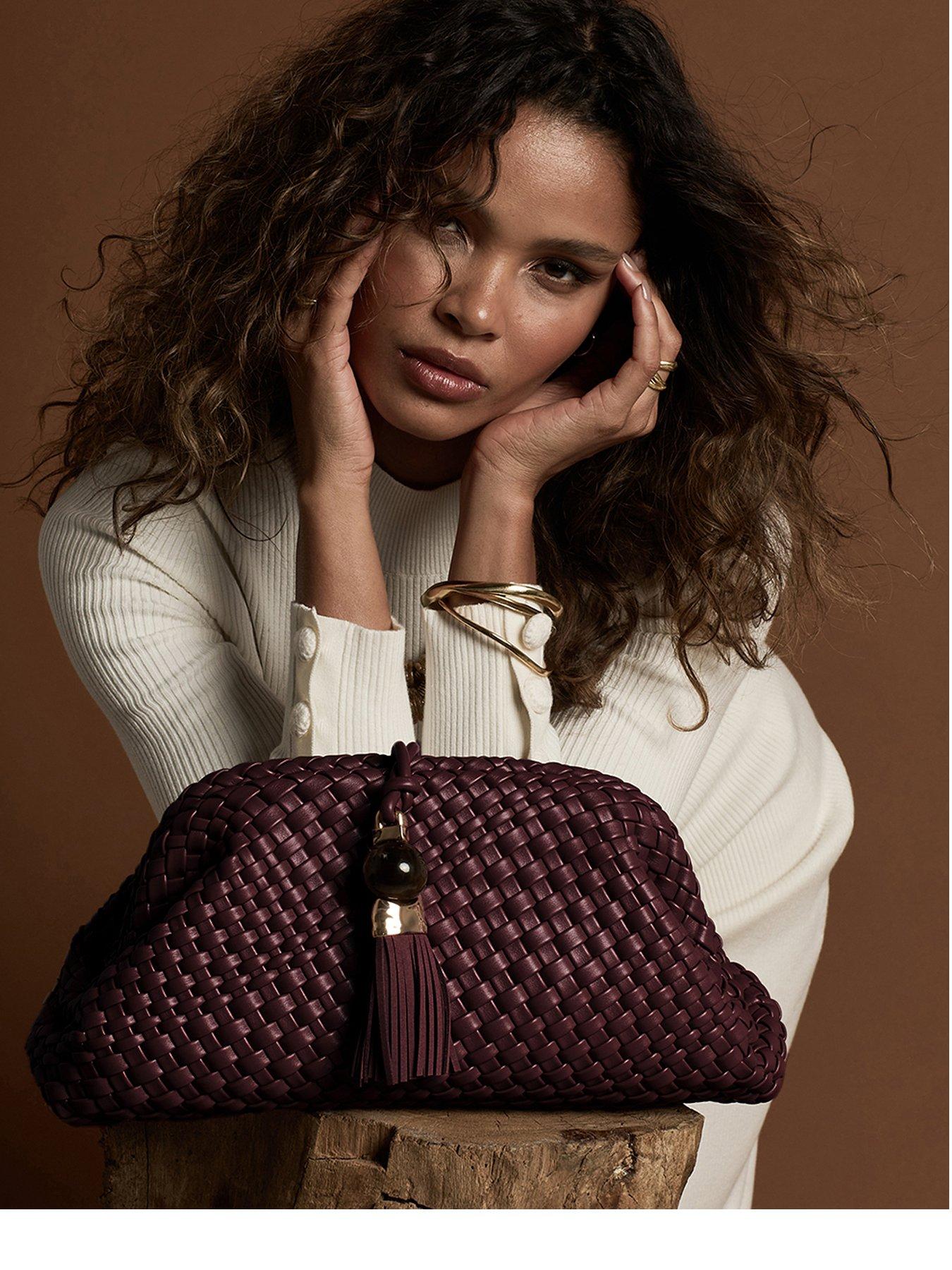 Image 1 of 6 of Luella Grey Indigo Oversized Clutch - Black Cherry