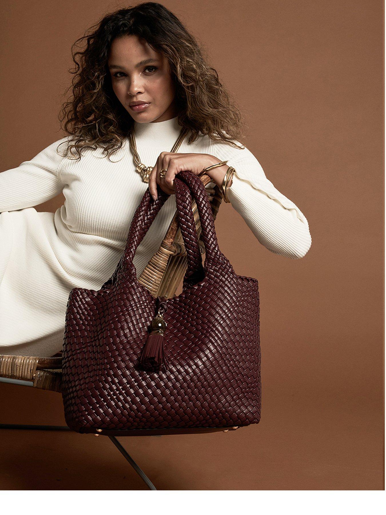 Image 1 of 7 of Luella Grey Saskia Woven Tote - Black Cherry