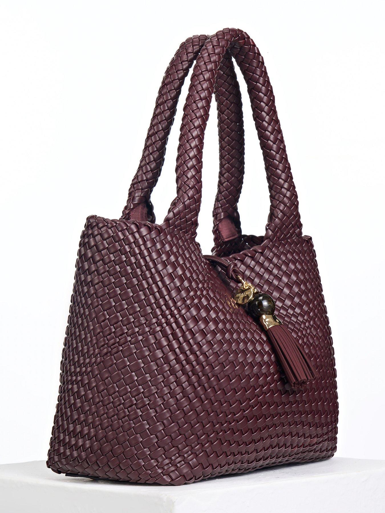 Image 3 of 7 of Luella Grey Saskia Woven Tote - Black Cherry