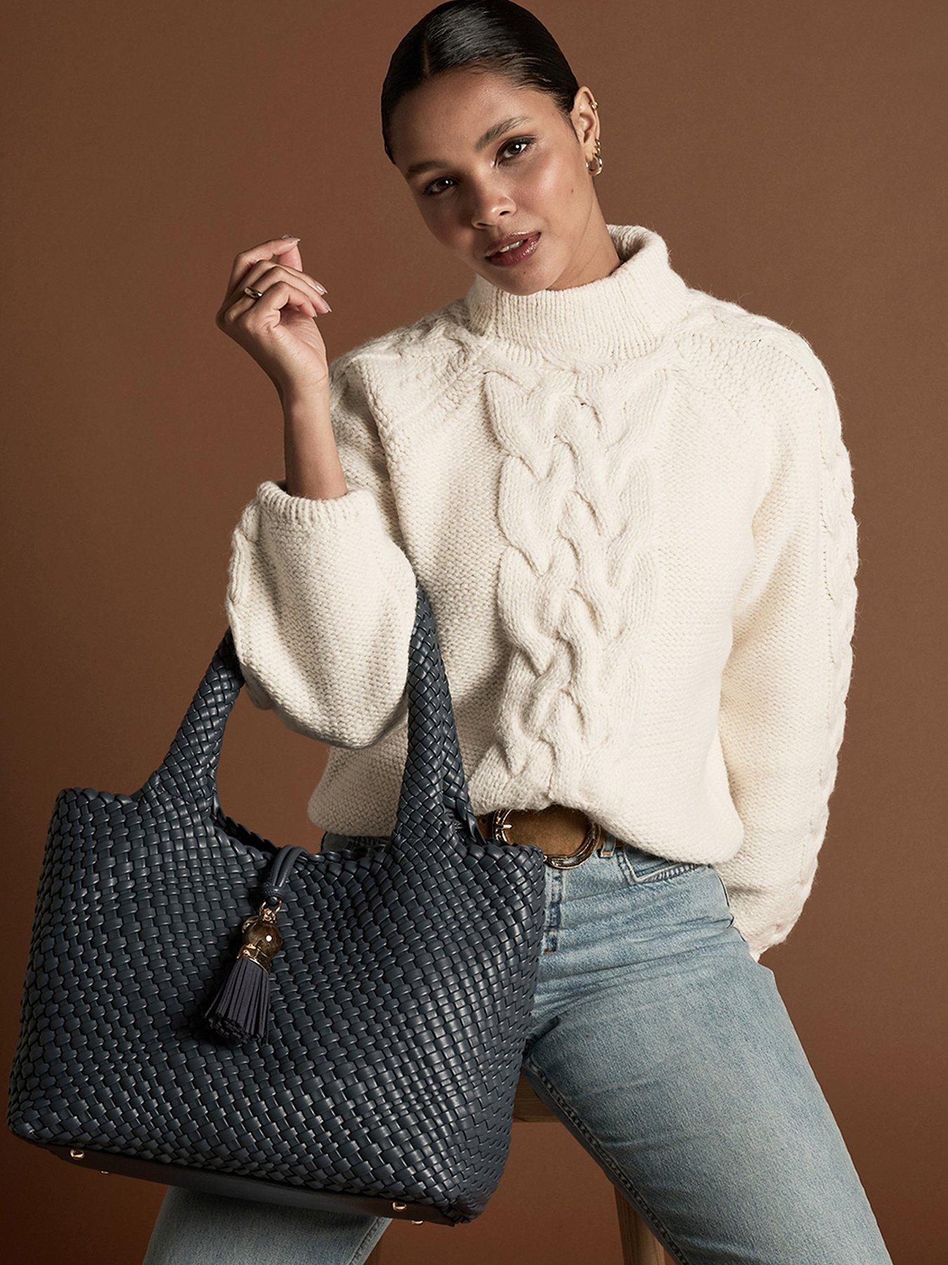 Luella Grey Saskia Woven Tote In Denim Blue