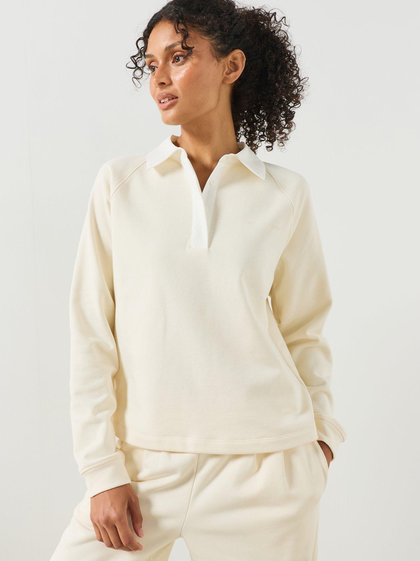 Sweaty Betty Womens Revive Rugby Sweatshirt - Beige