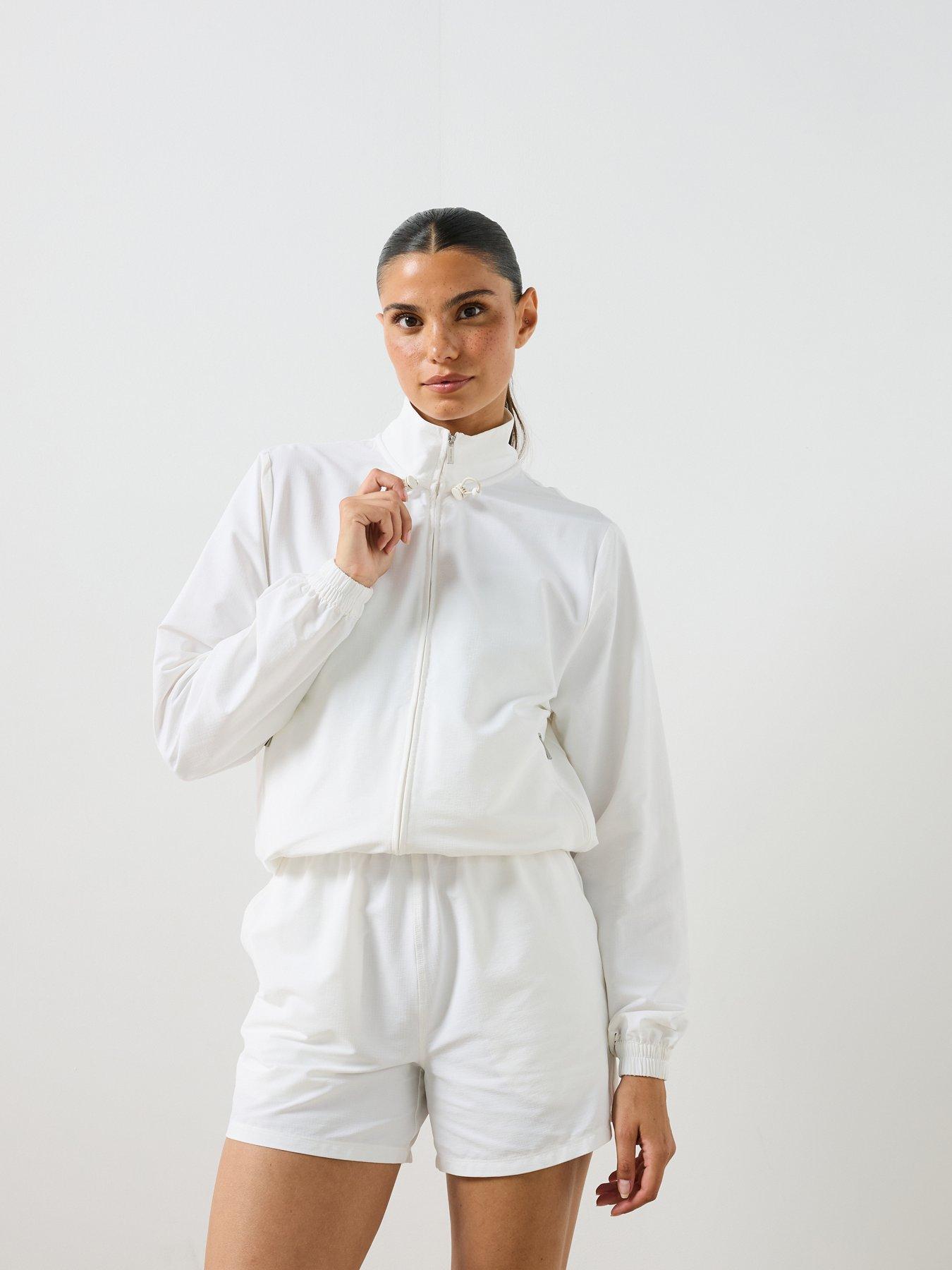 Sweaty Betty Womens Training Seersucker Textured Zip Up Jacket - White