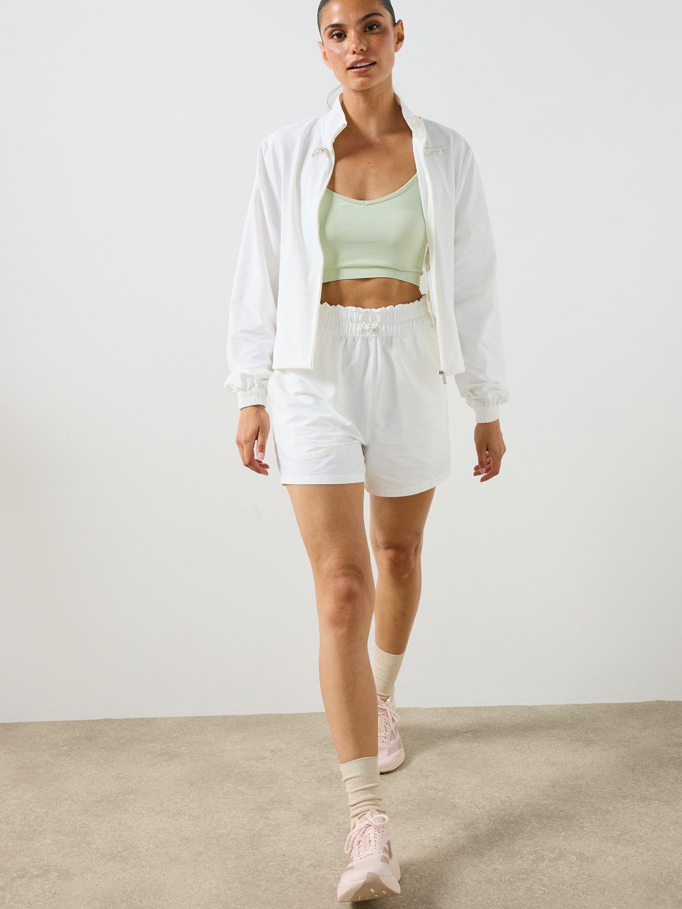 Image 3 of 6 of Sweaty Betty Womens Training Seersucker 6 Inch Texture Shorts - White