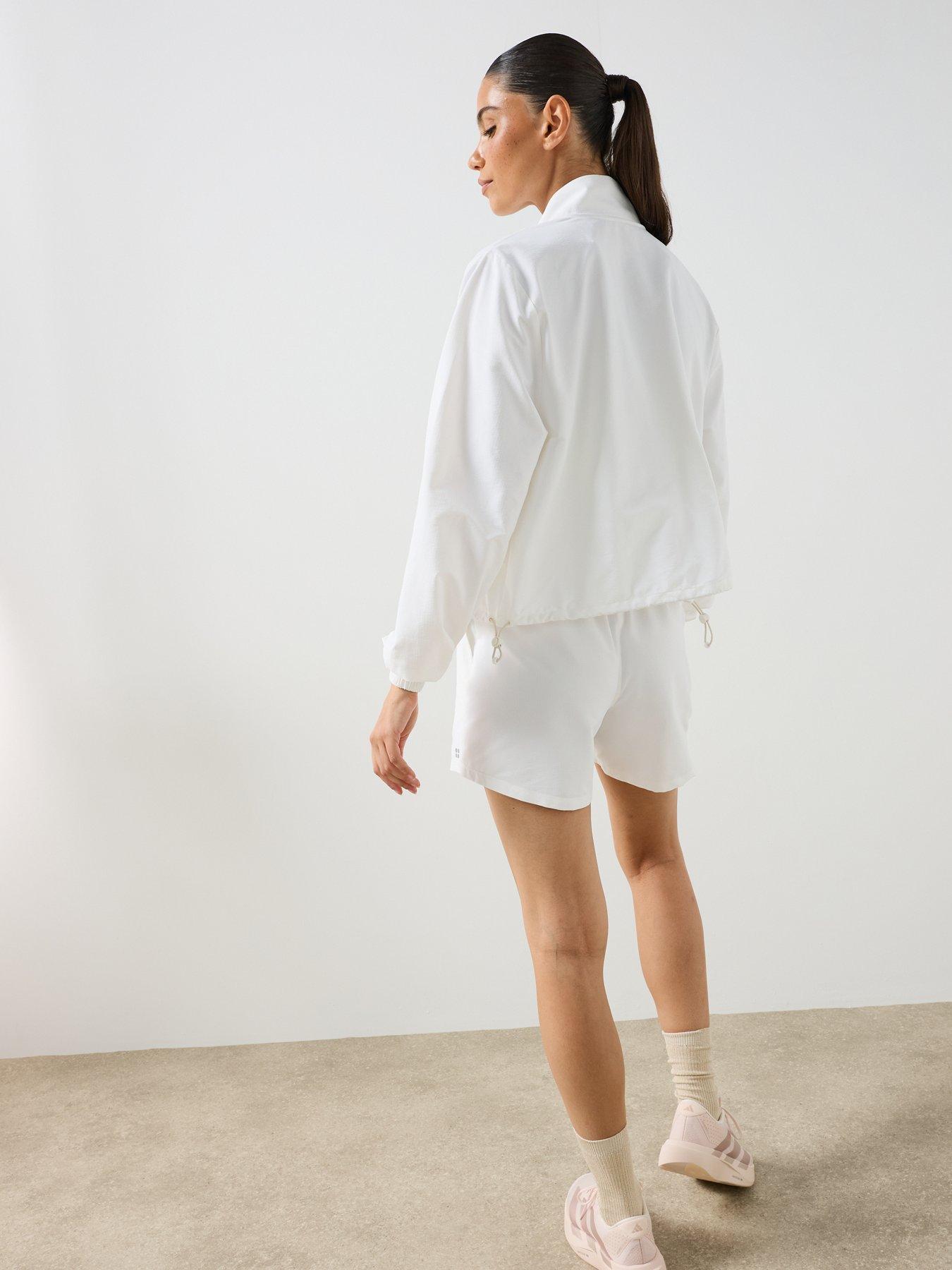 Image 6 of 6 of Sweaty Betty Womens Training Seersucker 6 Inch Texture Shorts - White