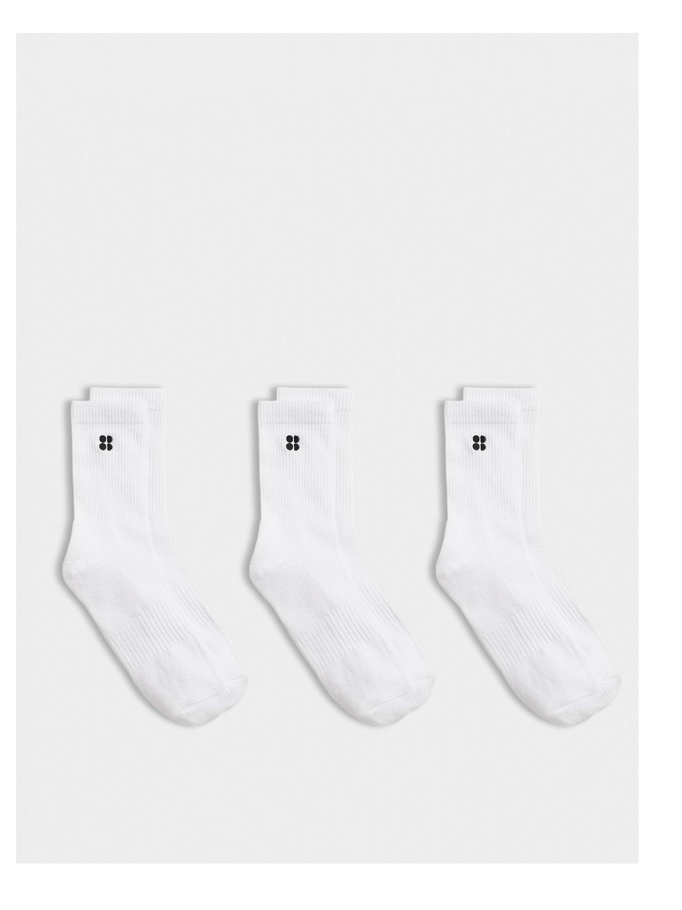 Image 1 of 2 of Sweaty Betty Womens Training Essentials Crew Socks 3 Pack - White