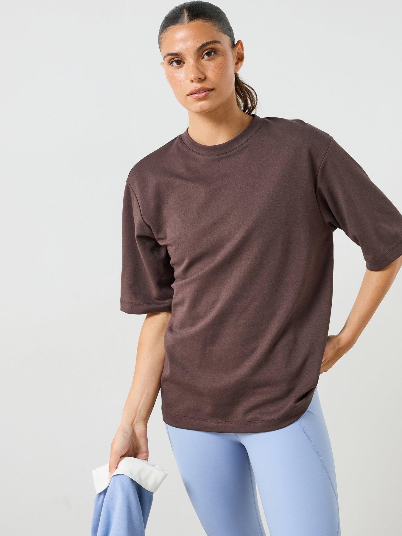 Sweaty Betty Elevated Cotton Longline T-Shirt - Brown