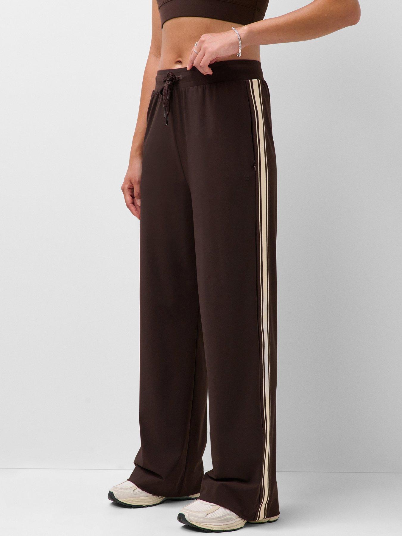 Sweaty Betty Explorer Side Stripe Wide Leg Trousers - Brown