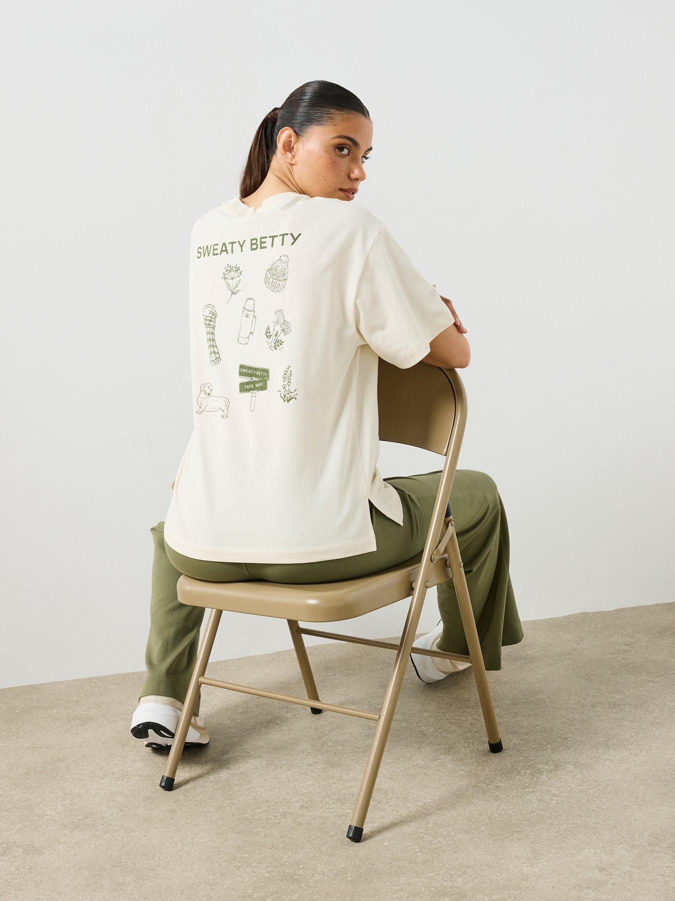 Sweaty Betty Womens Graphic Relaxed Cotton T-Shirt - Beige