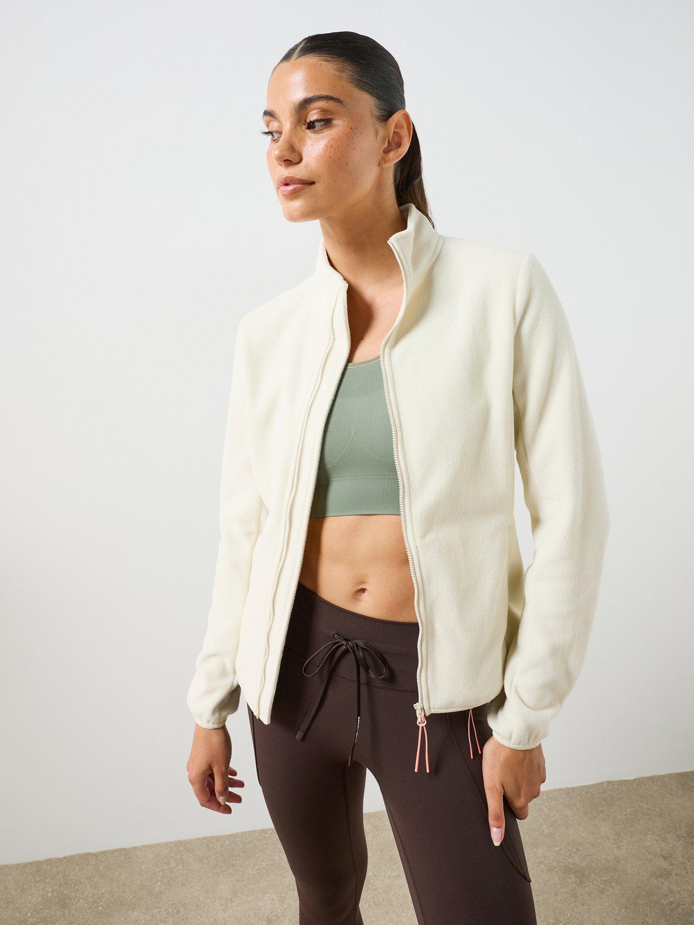 Sweaty Betty Evergreen Fleece Zip Up - Clay Beige