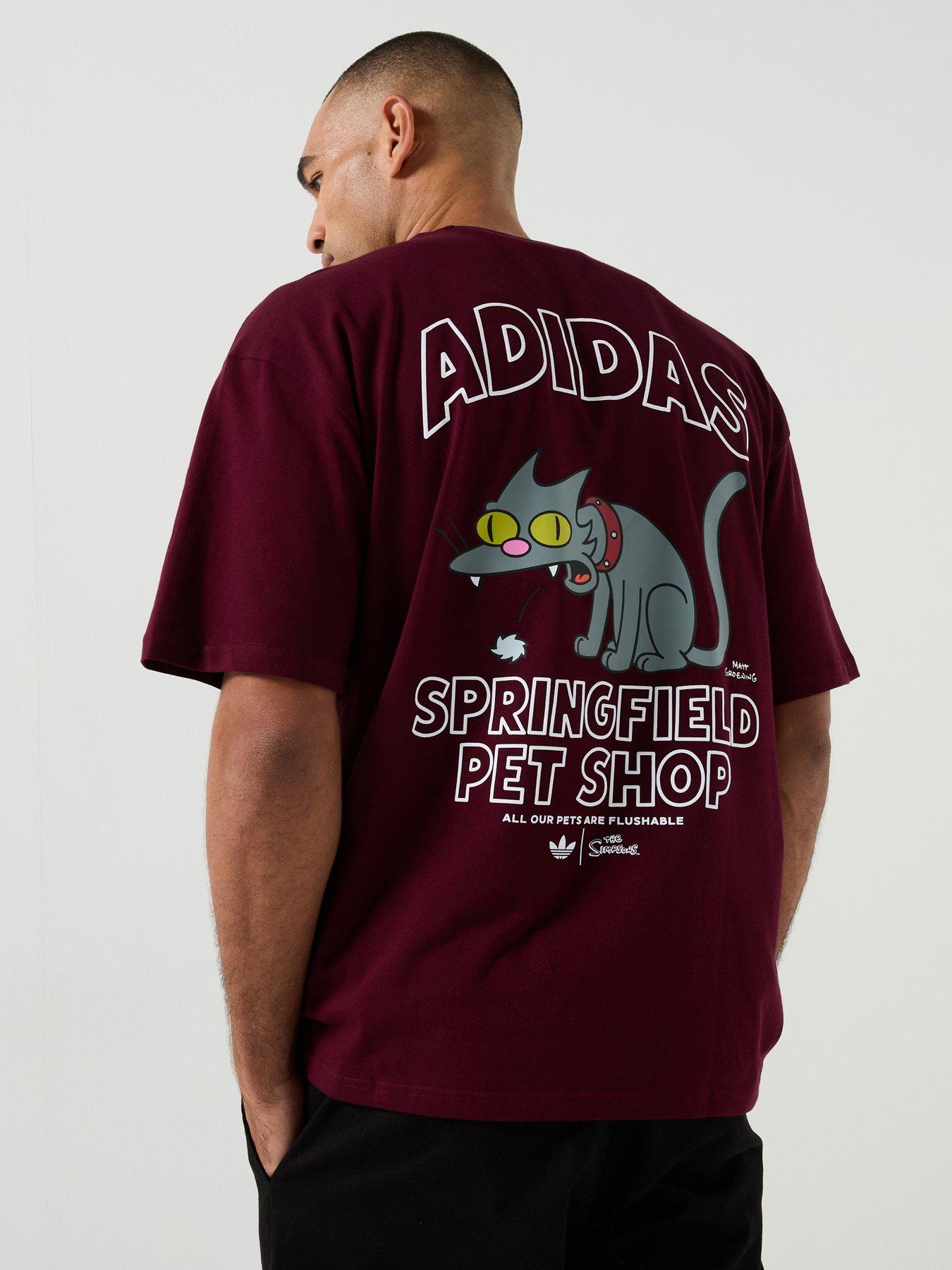 adidas Originals Mens 'The Simpsons' Graphic T-Shirt - Burgundy