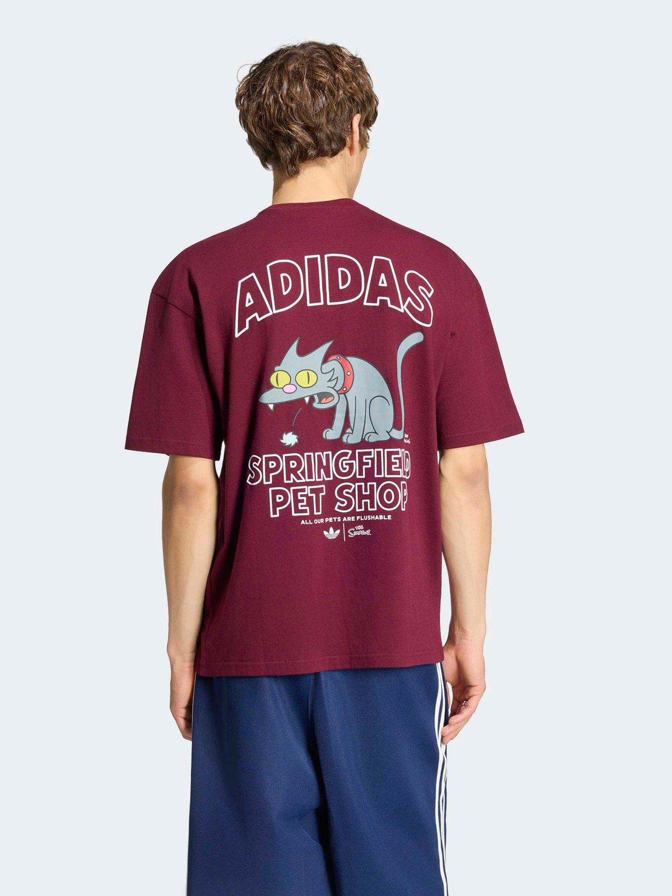 adidas Originals Mens 'The Simpsons' Graphic T-Shirt - Burgundy