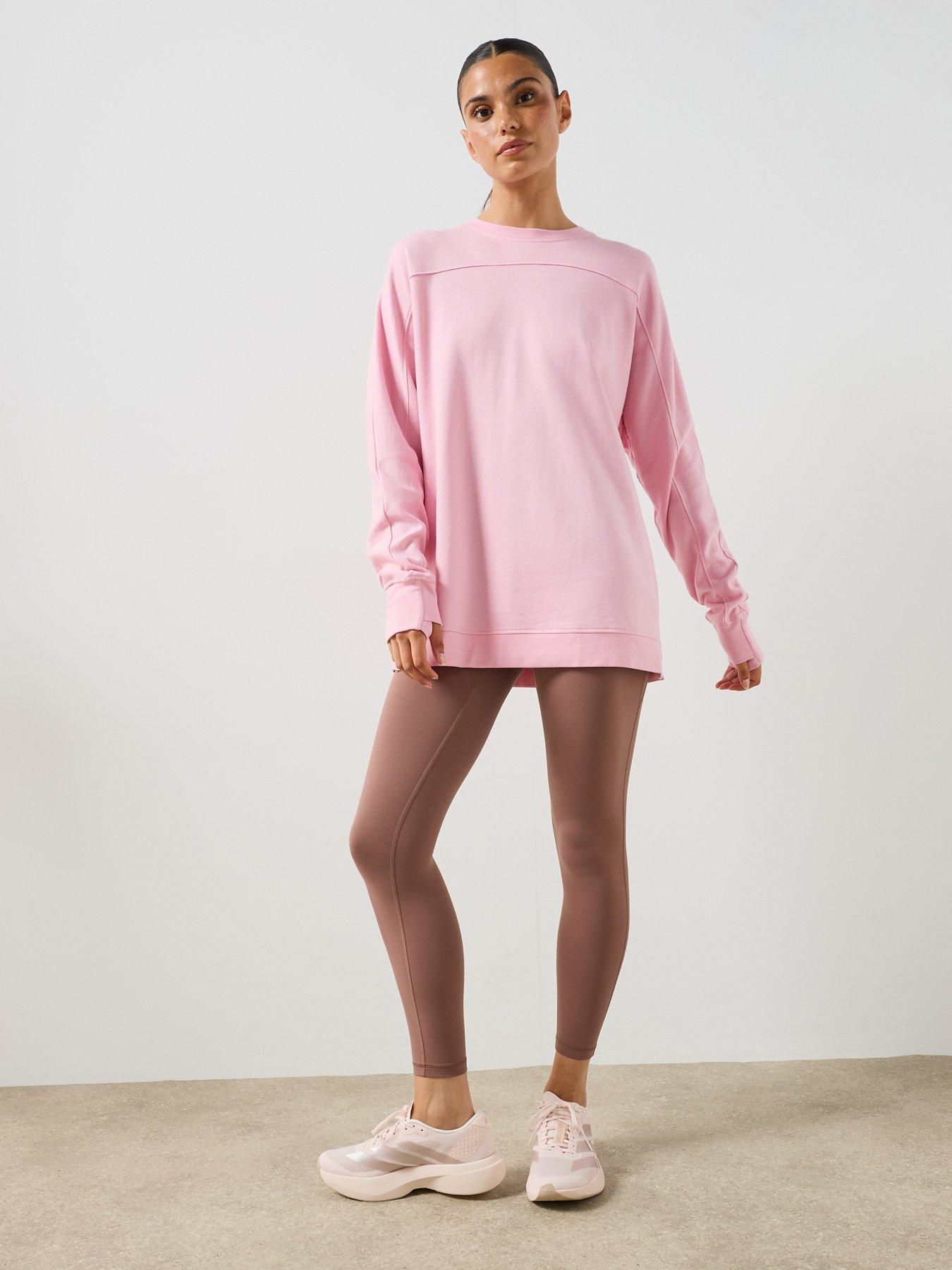 Sweaty Betty After Class Seam Detail Longline Sweatshirt - Pink