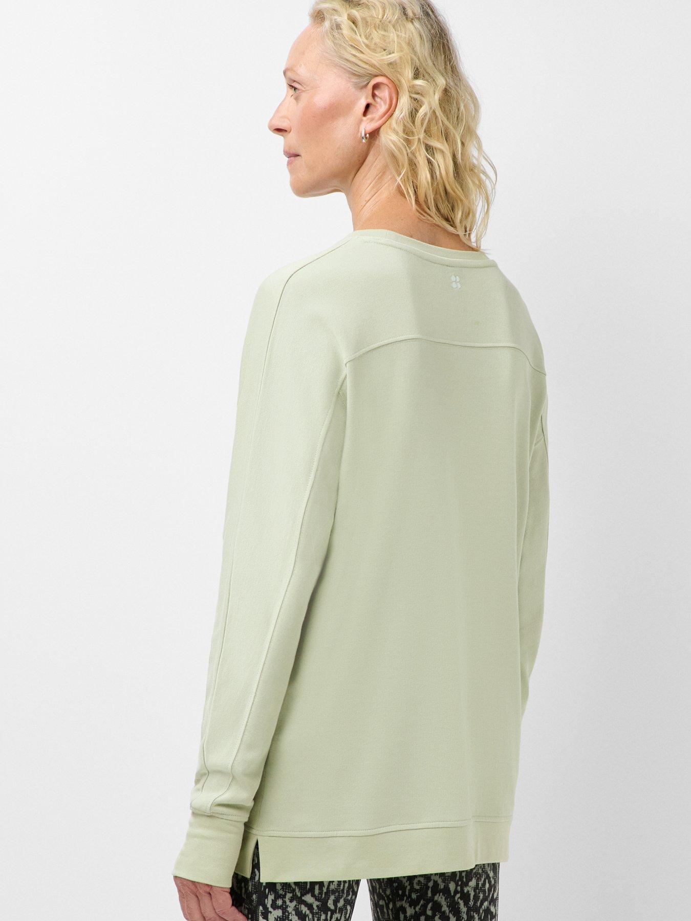 Image 2 of 5 of Sweaty Betty Womens Training After Class Seam Detail Longline Sweatshirt - Green