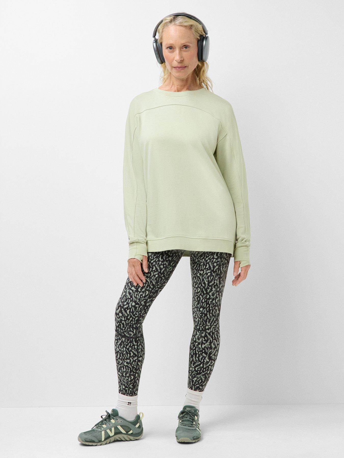 Image 3 of 5 of Sweaty Betty Womens Training After Class Seam Detail Longline Sweatshirt - Green
