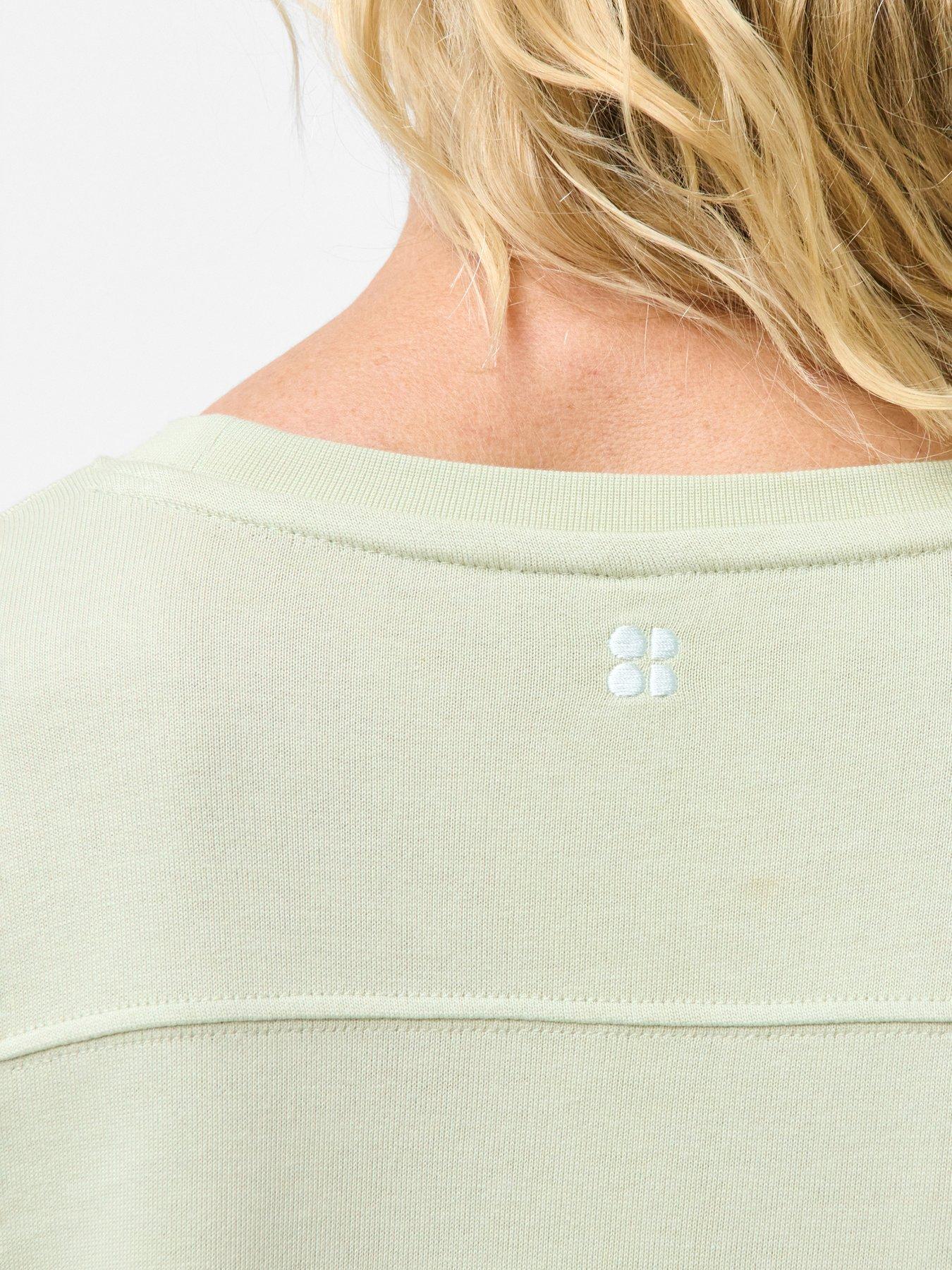Image 4 of 5 of Sweaty Betty Womens Training After Class Seam Detail Longline Sweatshirt - Green