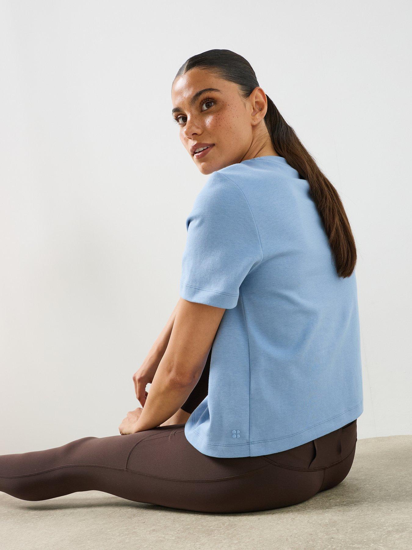 Image 5 of 5 of Sweaty Betty Womens Elevated Cotton Boxy T-shirt - Blue