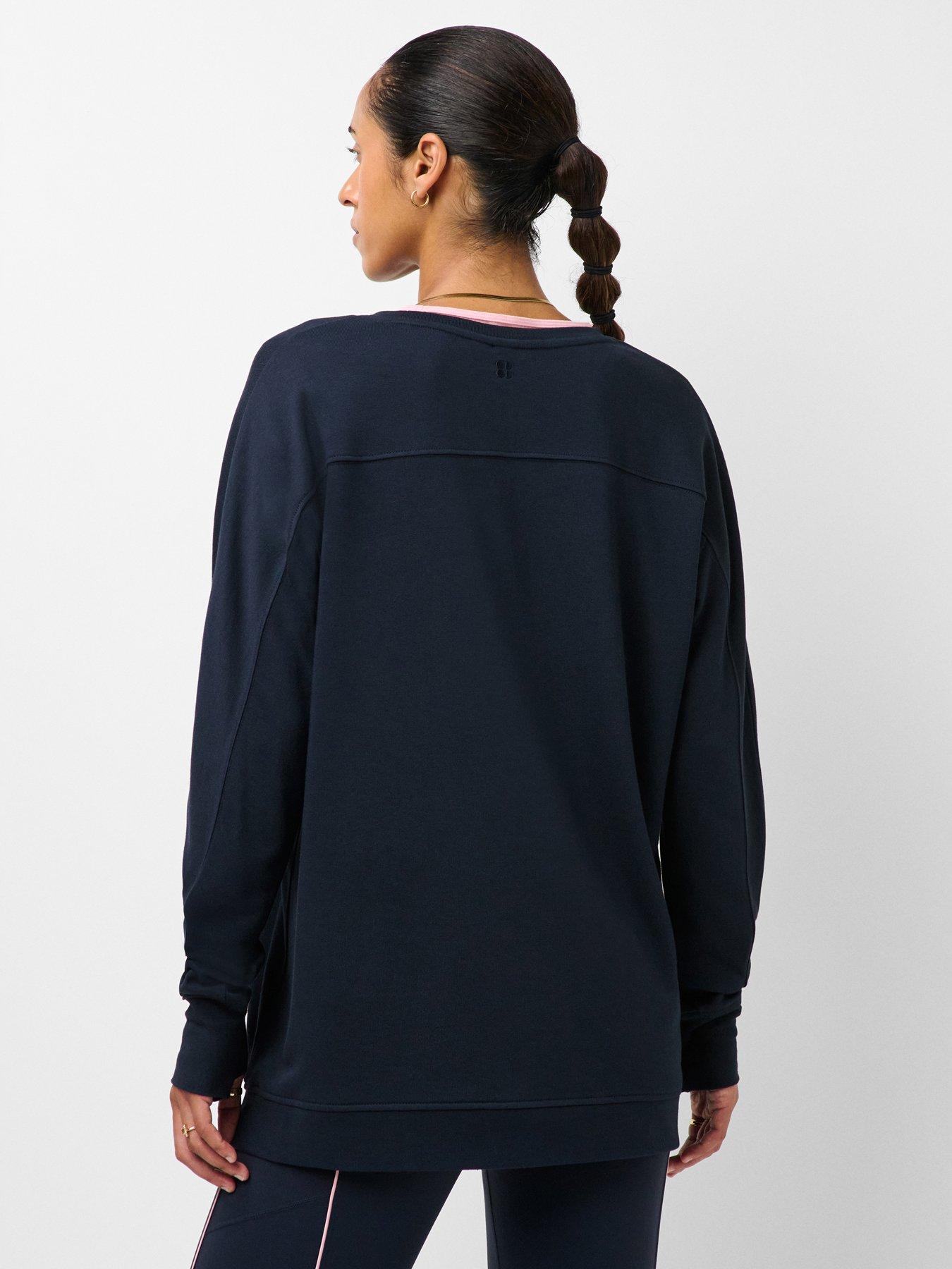 Image 2 of 5 of Sweaty Betty After Class Seam Detail Longline Sweatshirt - Navy