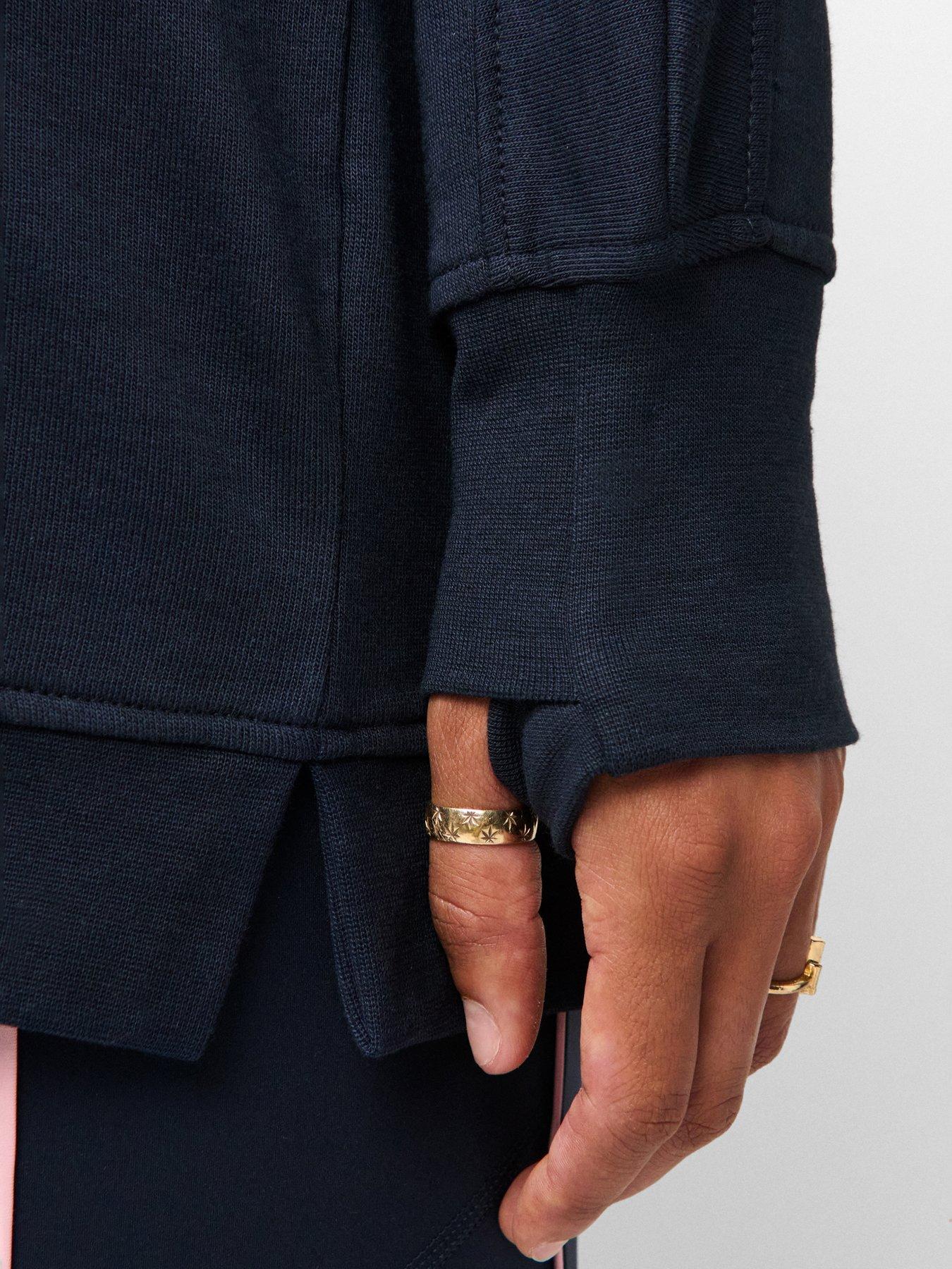 Image 5 of 5 of Sweaty Betty After Class Seam Detail Longline Sweatshirt - Navy