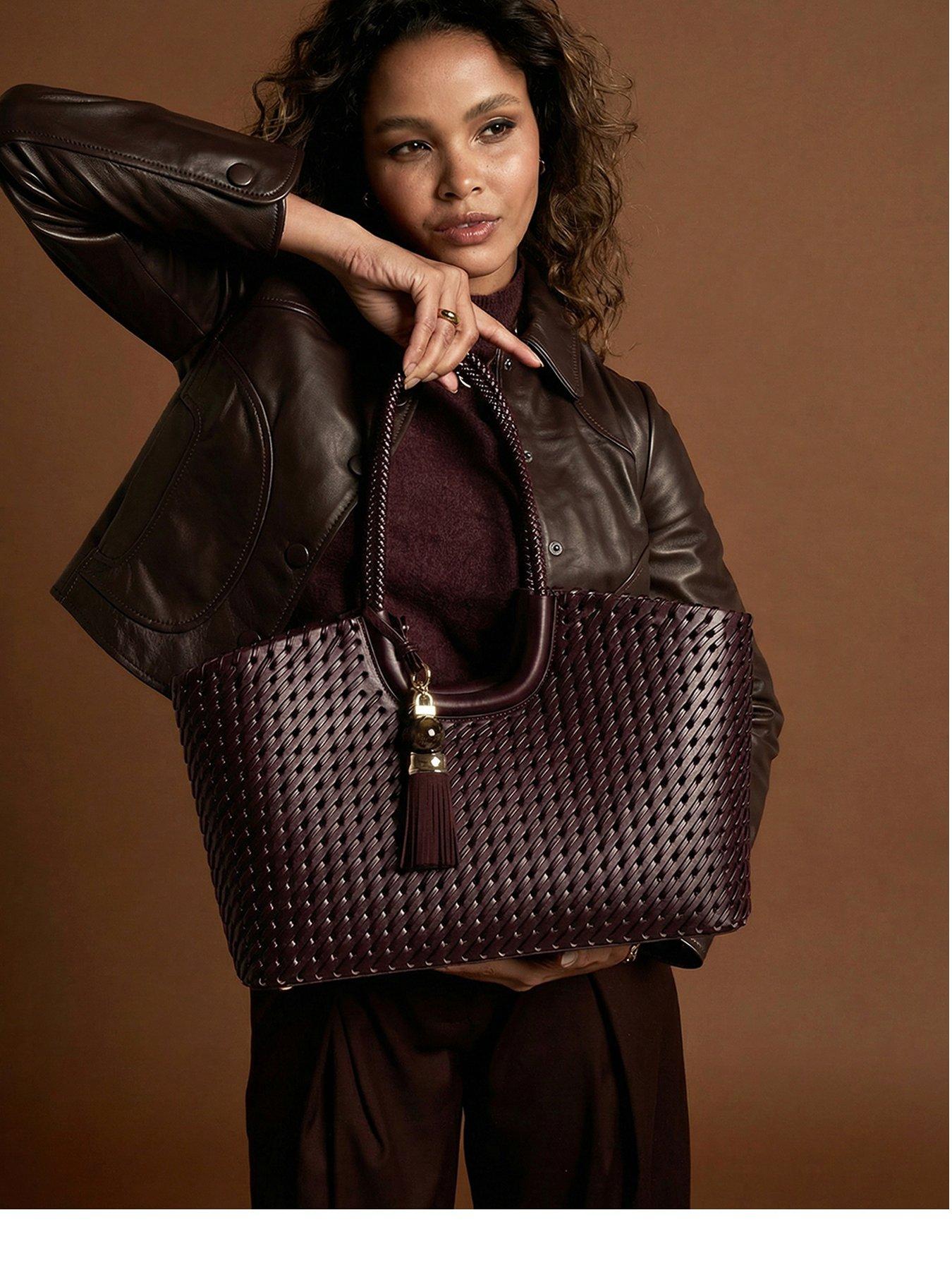 Image 1 of 6 of Luella Grey Lillie Whipstitch Tote - Black Cherry