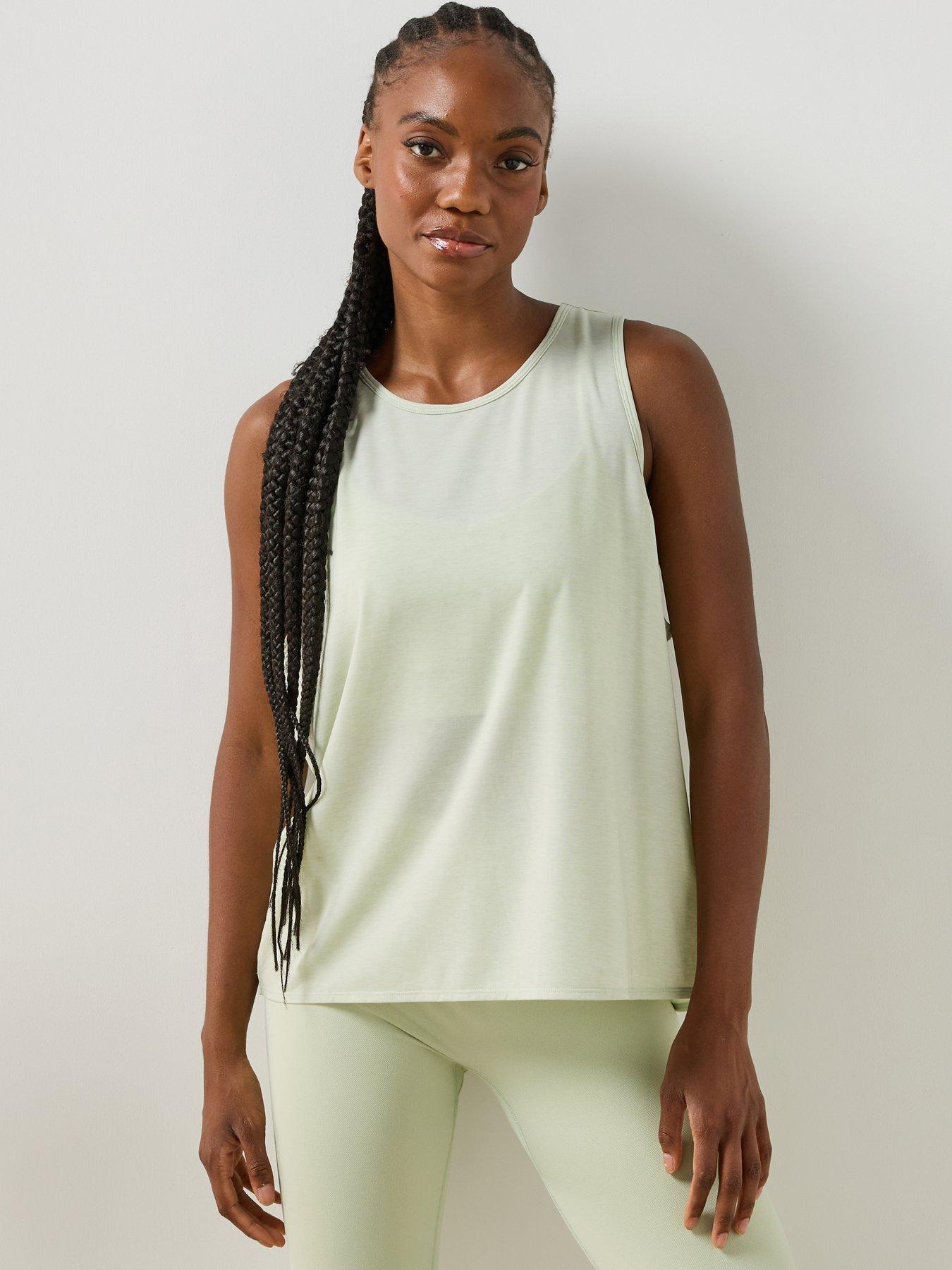 Sweaty Betty Womens Training Soft Flow Studio Keyhole Back Tank Top - Green