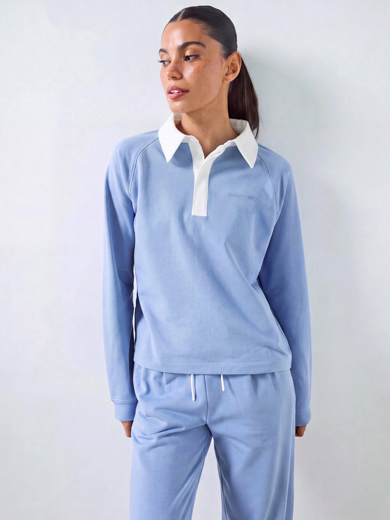Sweaty Betty Womens Training Revive Rugby Sweatshirt - Blue