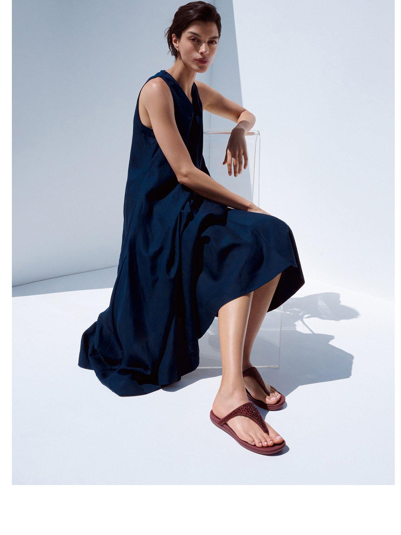 Image 2 of 6 of FitFlop SOLAY MIXED-CRYSTAL TOE-POST SANDALS