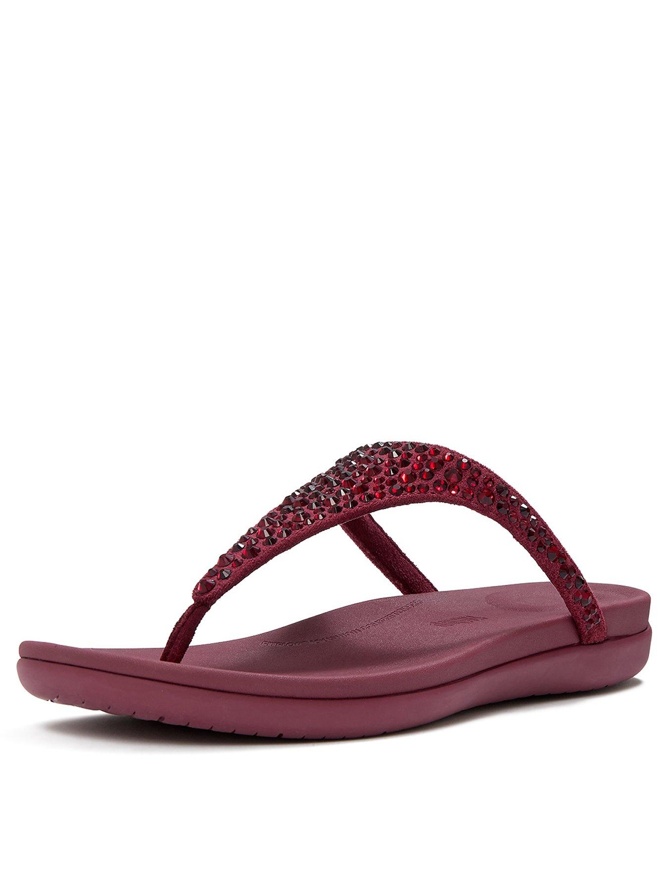 Image 3 of 6 of FitFlop SOLAY MIXED-CRYSTAL TOE-POST SANDALS