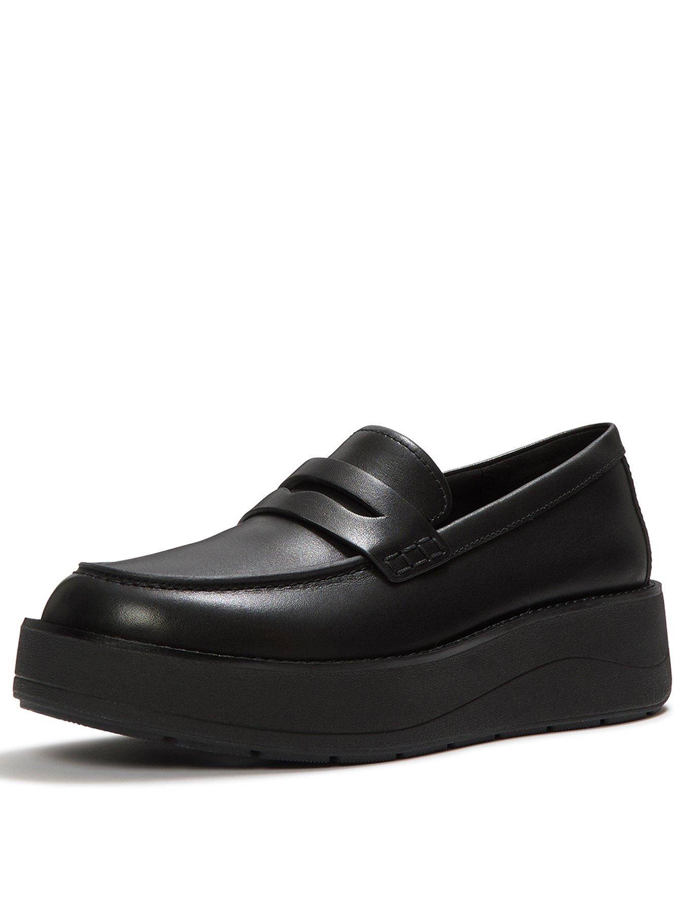 Image 3 of 5 of FitFlop Womens GEN-FF Roam Leather Chunky Loafers - Black
