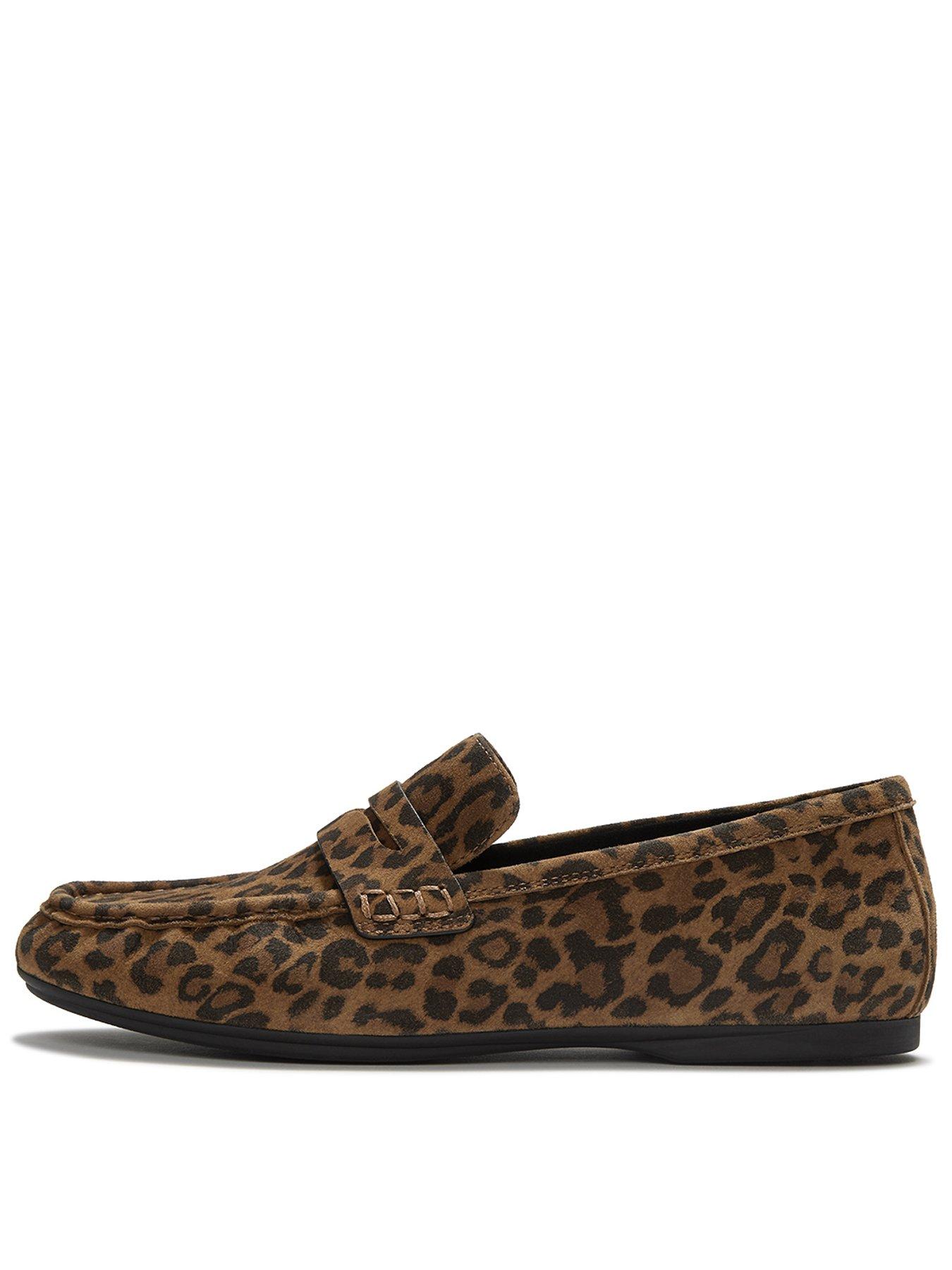 Image 1 of 5 of FitFlop DELICATO SUEDE LEOPARD LOAFERS
