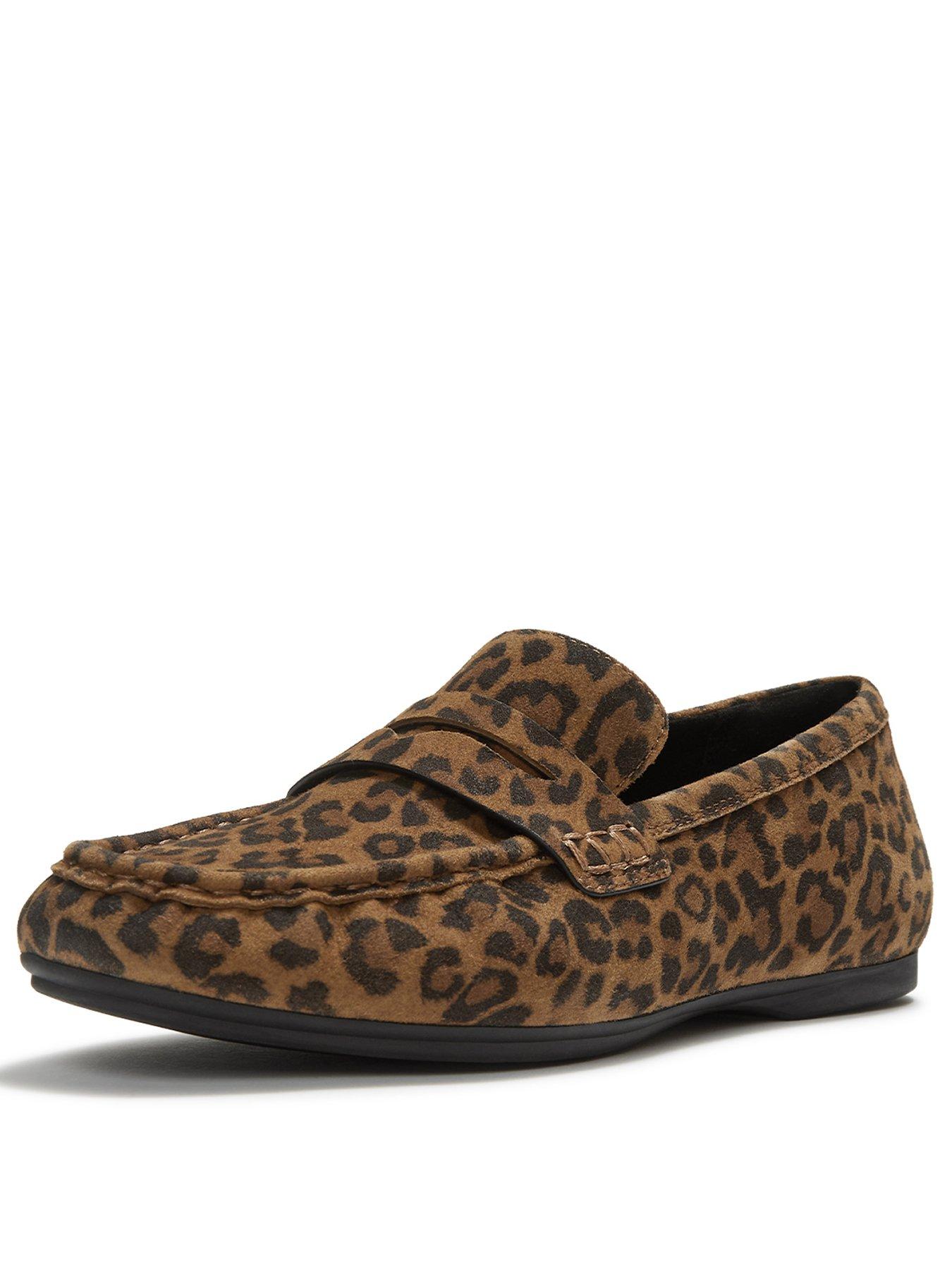 Image 3 of 5 of FitFlop DELICATO SUEDE LEOPARD LOAFERS