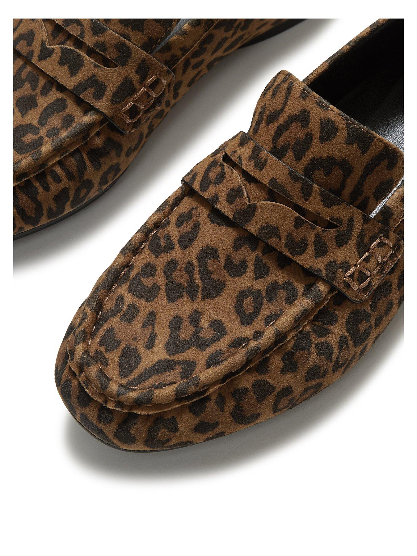 Image 4 of 5 of FitFlop DELICATO SUEDE LEOPARD LOAFERS
